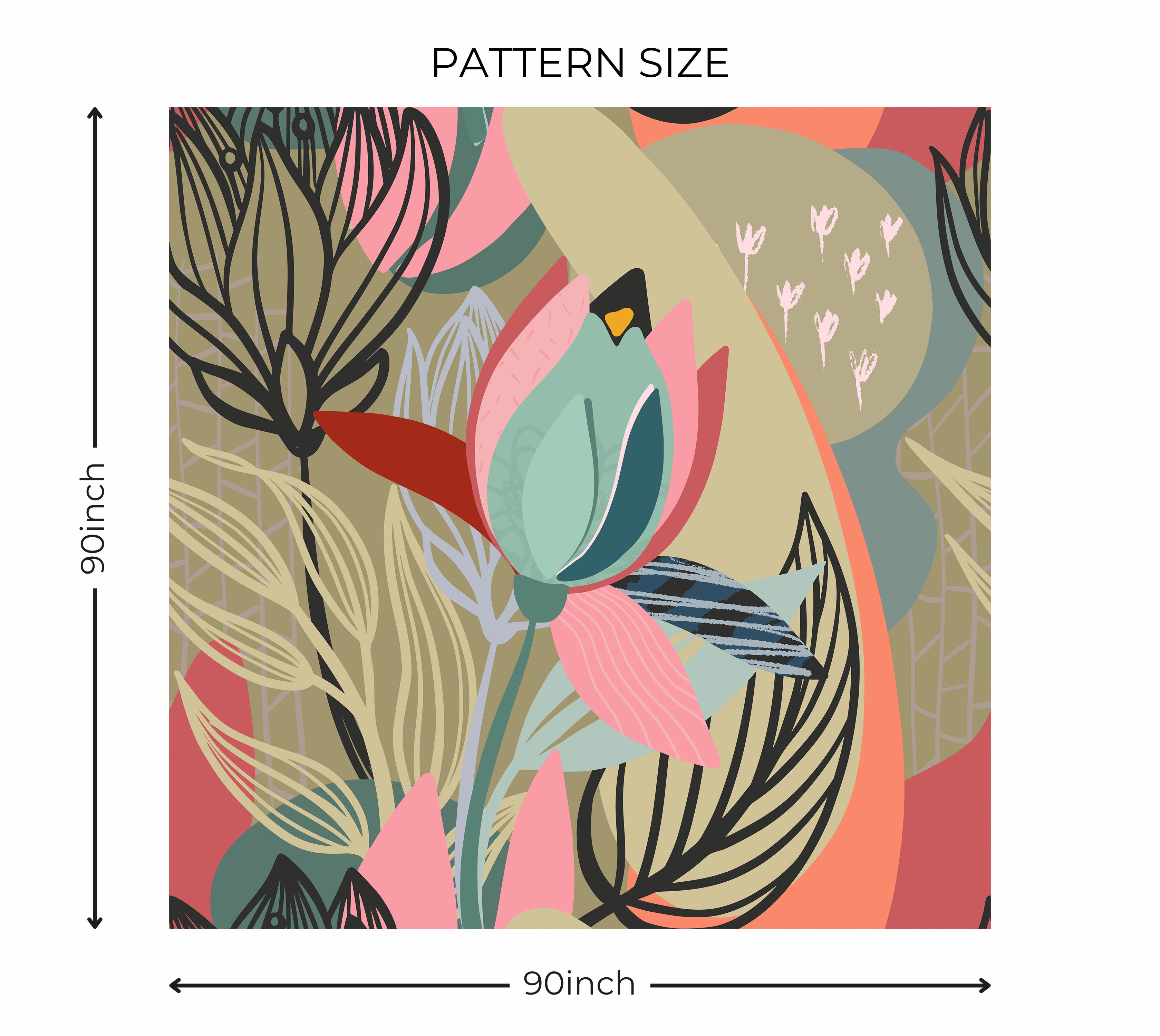 Premium Wallpaper Wall Mural - Abstract Botanical Lines