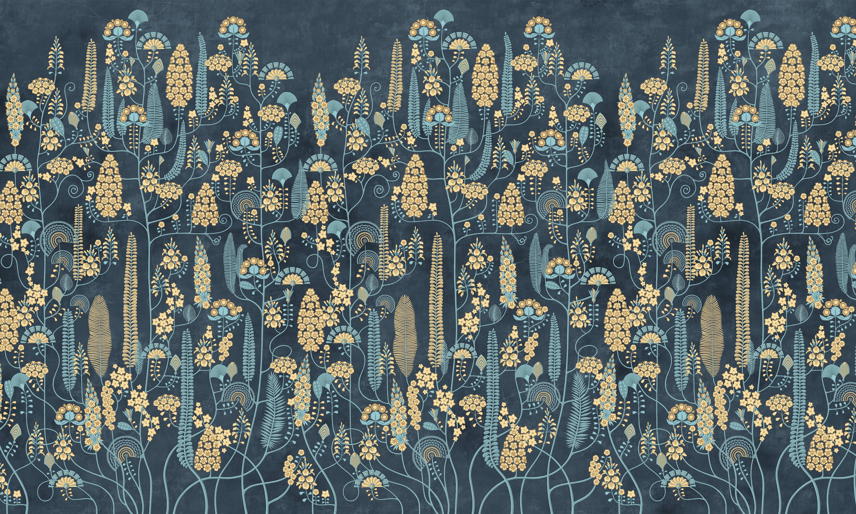 Premium Wallpaper Wall Mural - Midnight Botanical Pattern