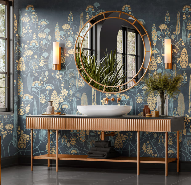 Premium Wallpaper Wall Mural - Midnight Botanical Pattern