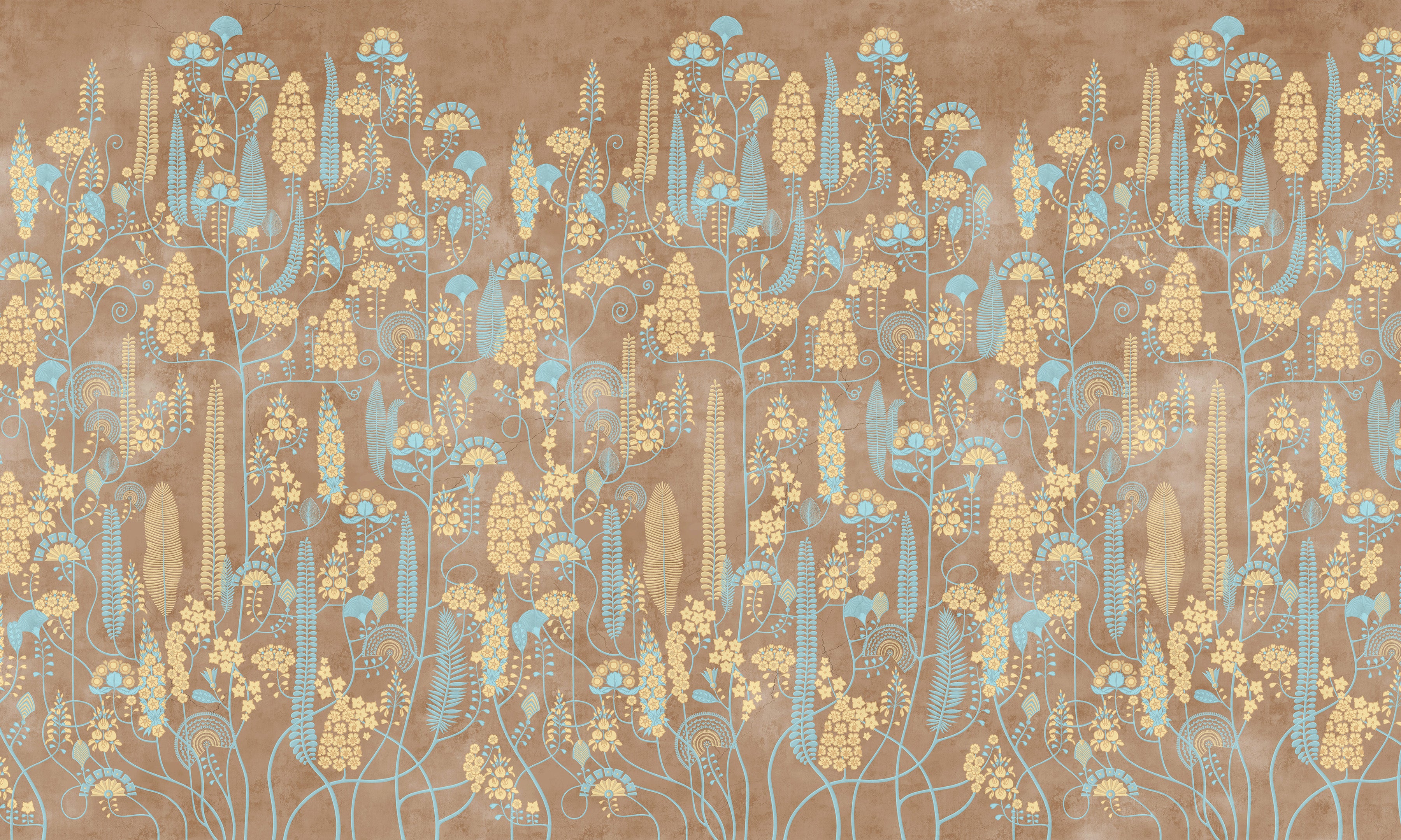 Premium Wallpaper Wall Mural - Warm Linen Botanical Lines