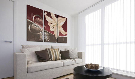 Canvas Print - Abstraction with lily - triptych