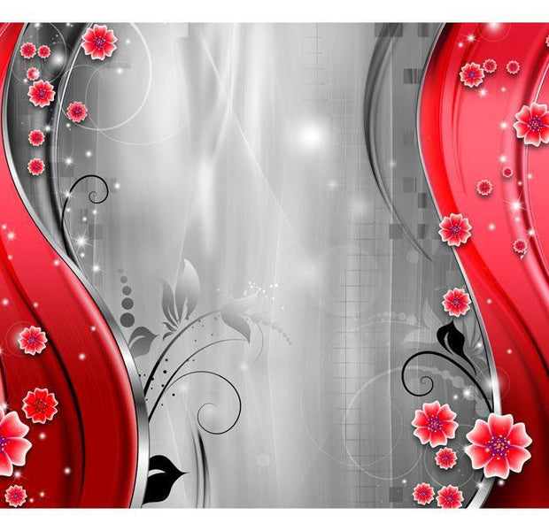 Wall mural - Behind the curtain of red