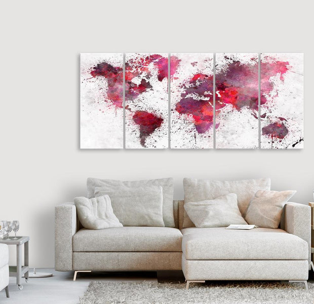 Canvas Print - Bloody Map (5 Parts) Narrow