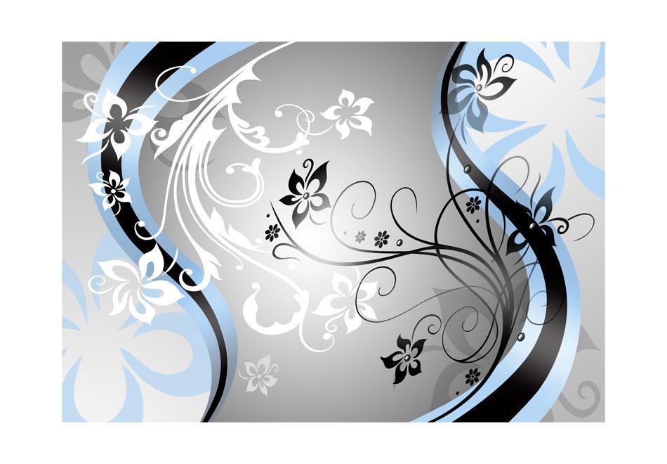 Wall mural - Art-flowers (blue)