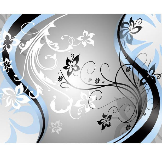 Wall mural - Art-flowers (blue)