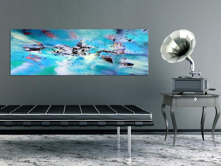 Abstract Canvas Wall Art - Blue Modern Fun