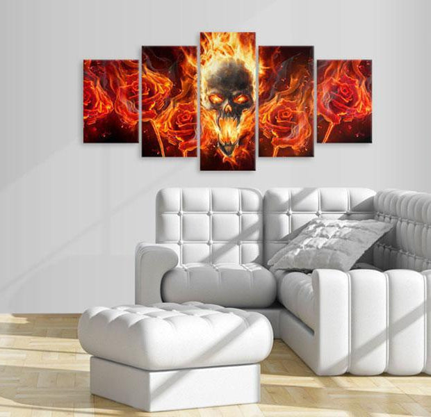 Canvas Print - Fiery skull