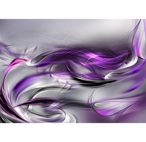 Abstract Wallpaper Wall Mural  - Purple Swirls - XXL