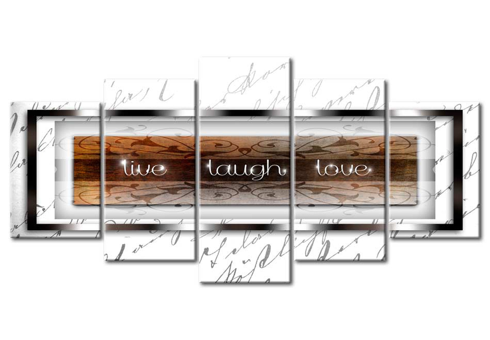 Glam Canvas Wall Art - Live Laugh Love - 5 Pieces