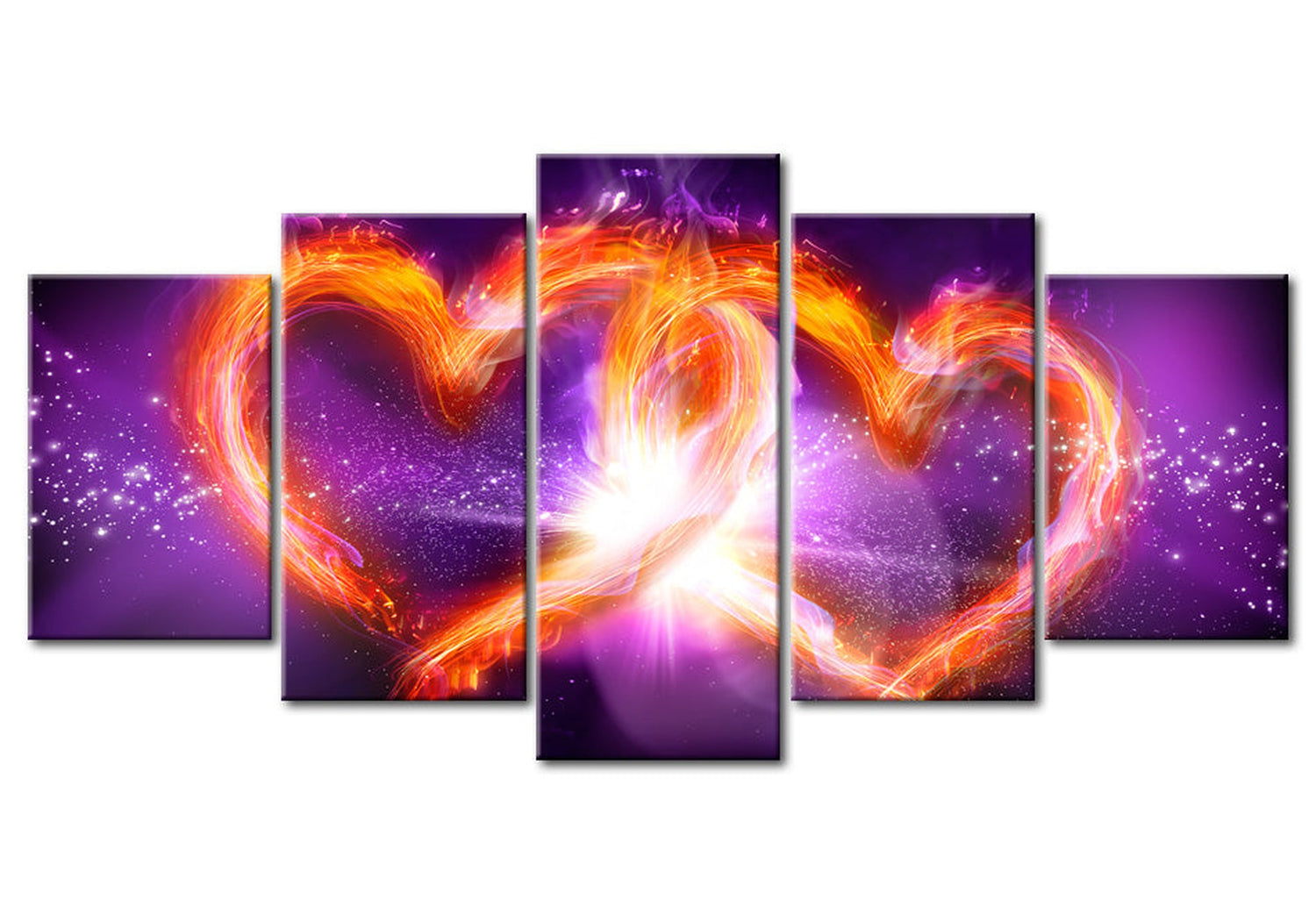 Glam Canvas Wall Art - Flames Of Love - 5 Pieces