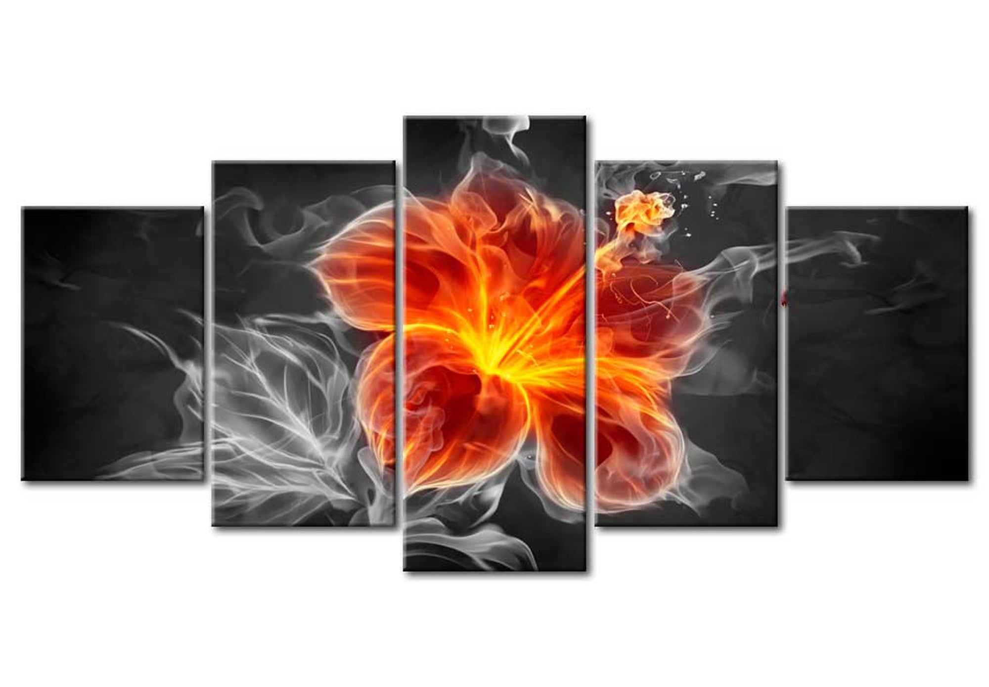 Glam Canvas Wall Art - Smoky Flower - 5 Pieces