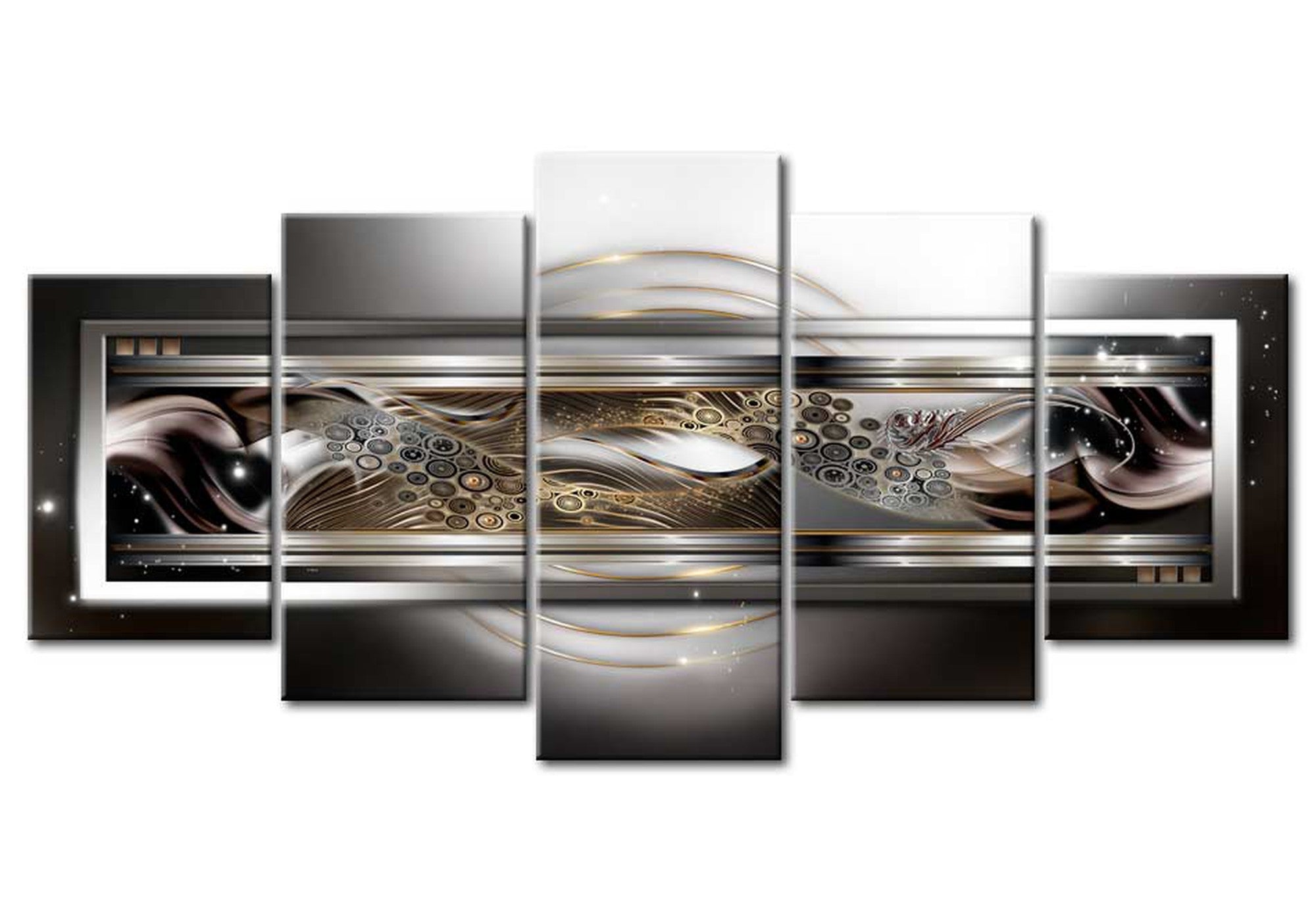 Glam Canvas Wall Art - Shimmering Panorama - 5 Pieces