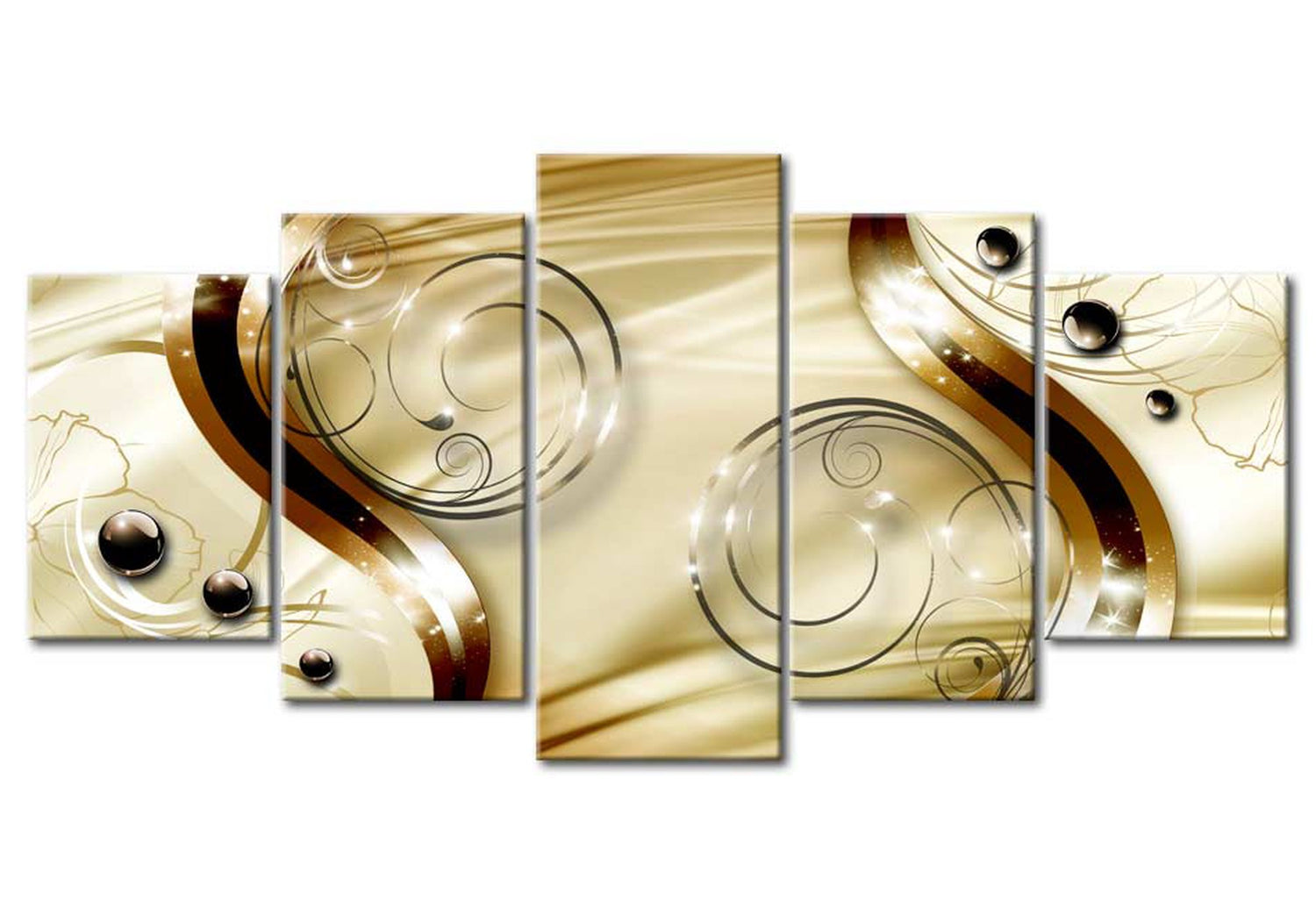 Glam Canvas Wall Art - Golden Haven - 5 Pieces