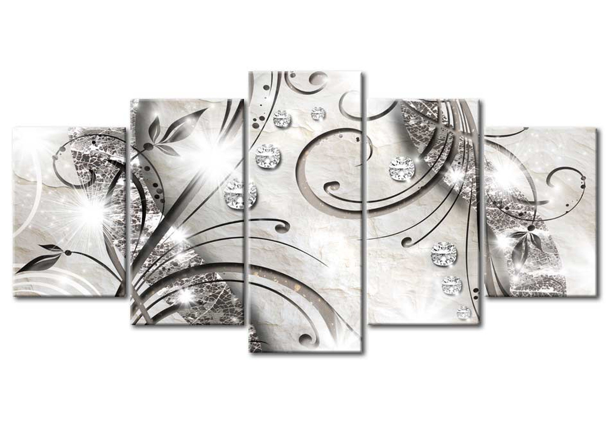 Glam Canvas Wall Art - Diamond Twig - 5 Pieces