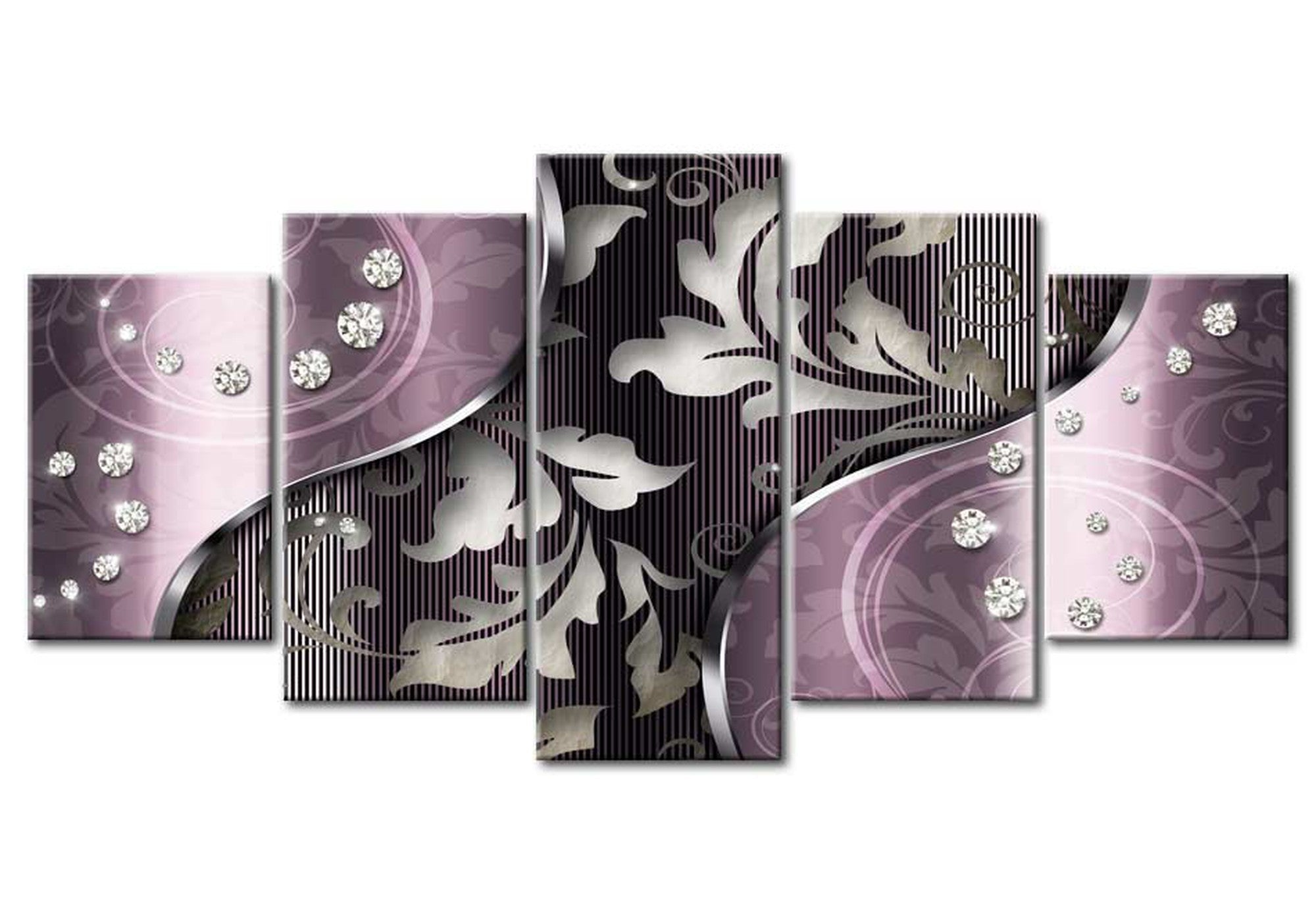 Glam Canvas Wall Art - Diamond Charm - 5 Pieces