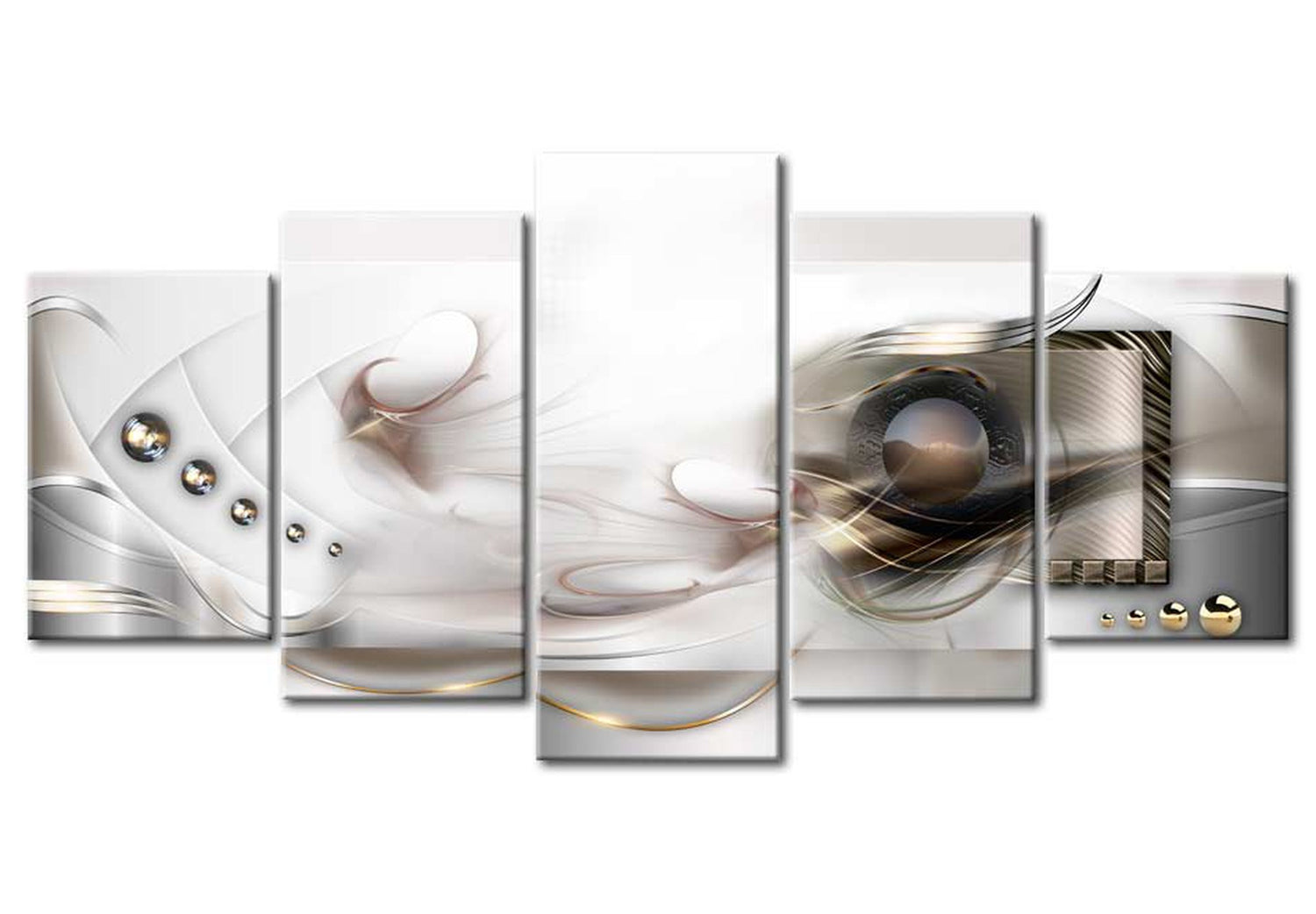 Glam Canvas Wall Art - Pearly Mist - 5 Pieces