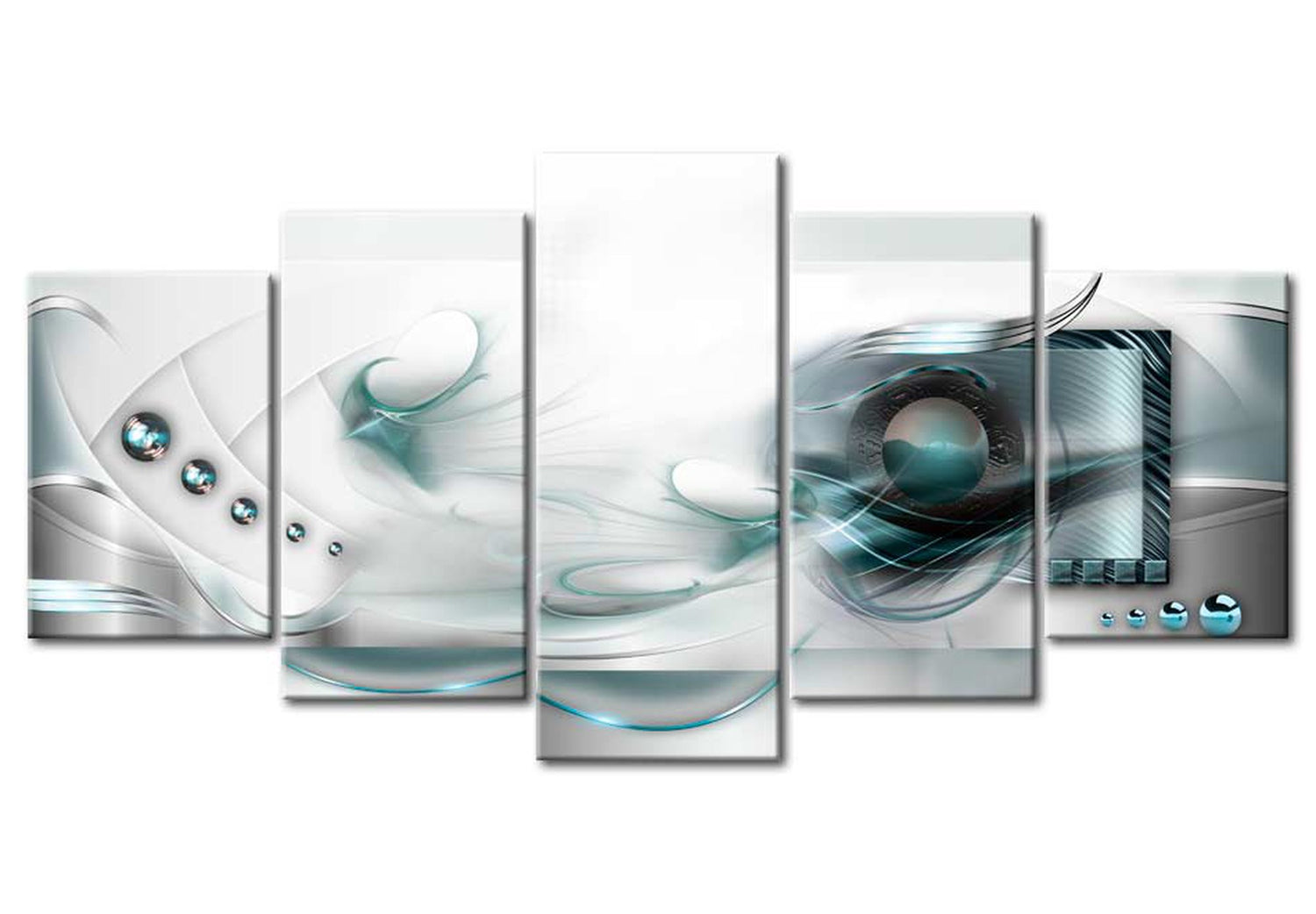 Glam Canvas Wall Art - Turquoise Charm - 5 Pieces