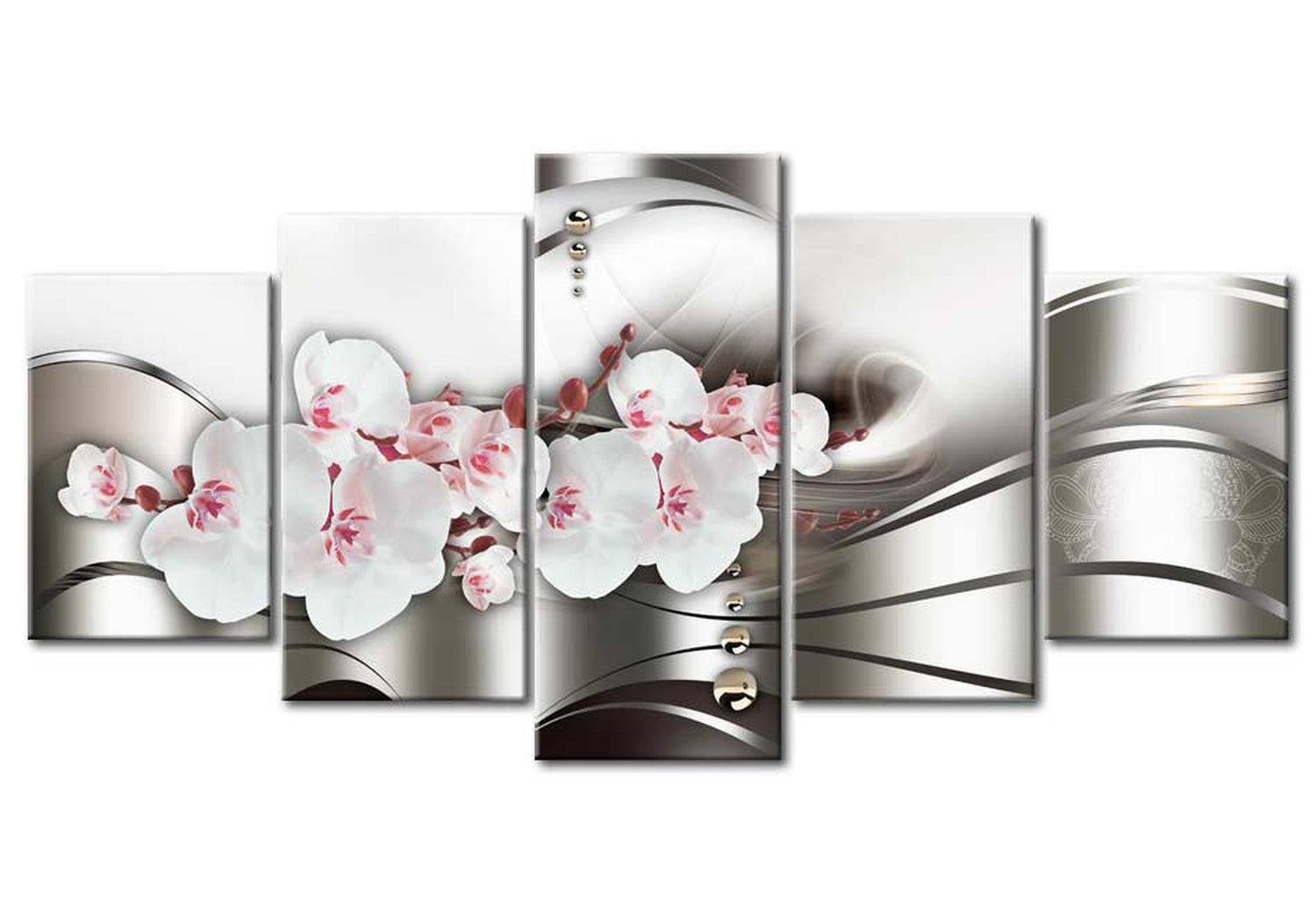 Glam Canvas Wall Art - Divine Orchids - 5 Pieces