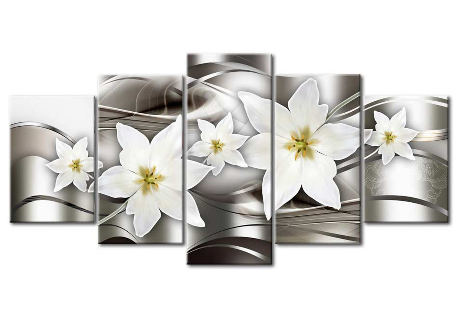 Glam Canvas Wall Art - Mysterious Lilies - 5 Pieces