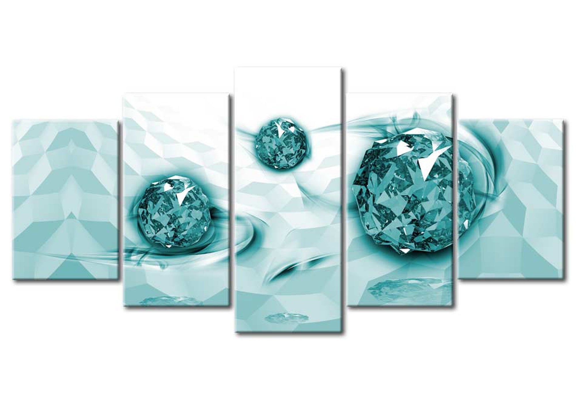 Glam Canvas Wall Art - Blue Diamond Fantasy - 5 Pieces