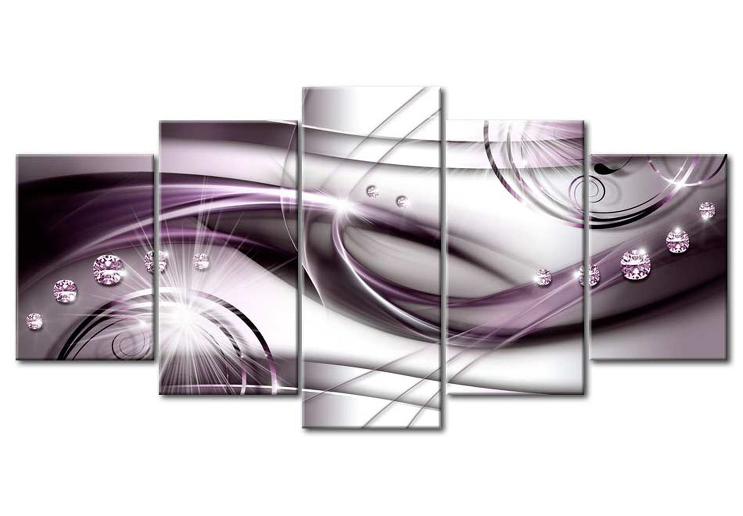 Glam Canvas Wall Art - Purple Glow - 5 Pieces