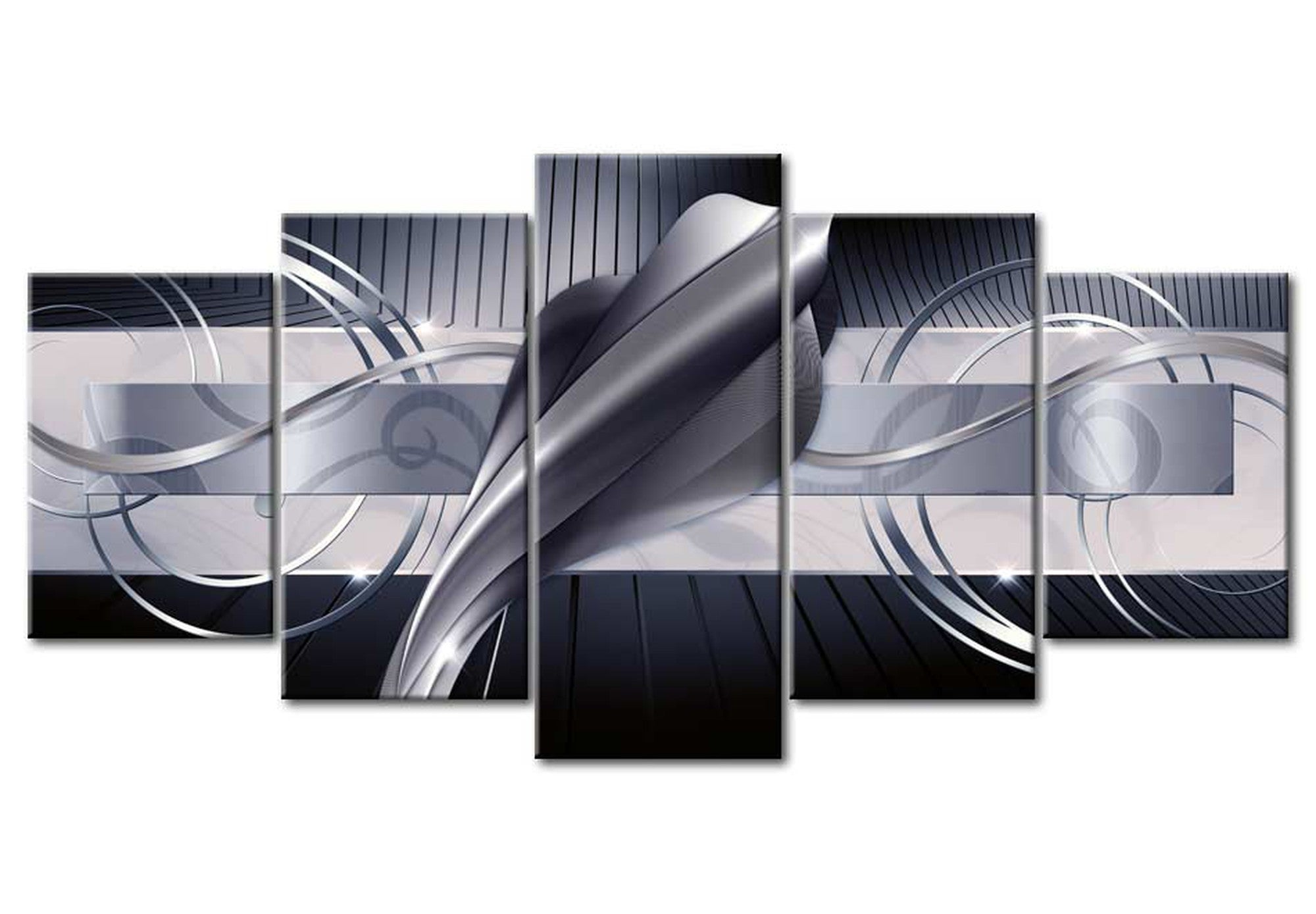 Glam Canvas Wall Art - Steel Cobra - 5 Pieces