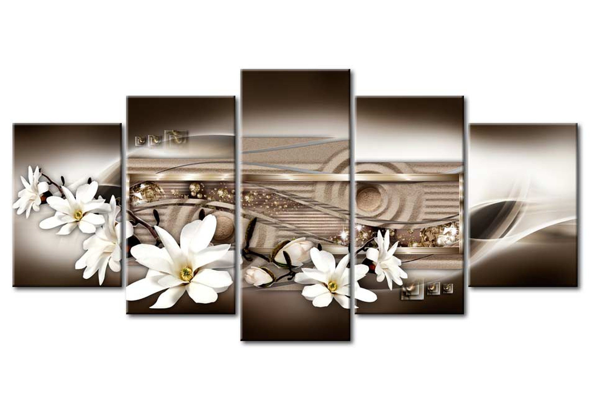 Glam Canvas Wall Art - Shimmering Garden - 5 Pieces