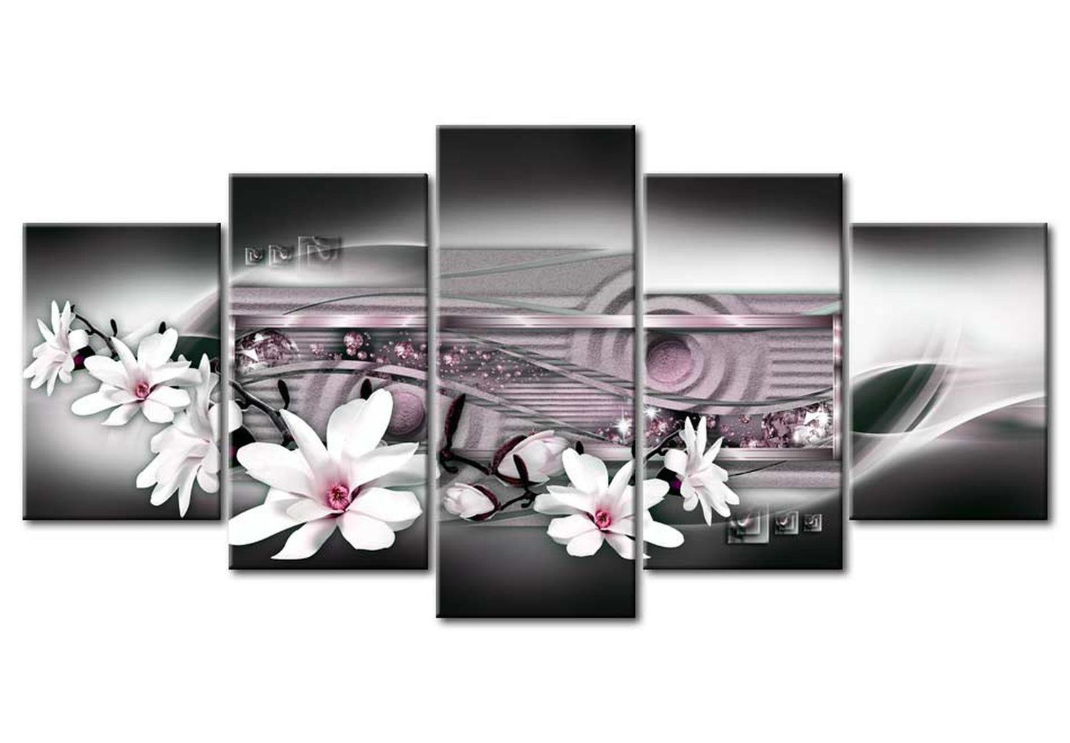 Glam Canvas Wall Art - Flower Expression - 5 Pieces