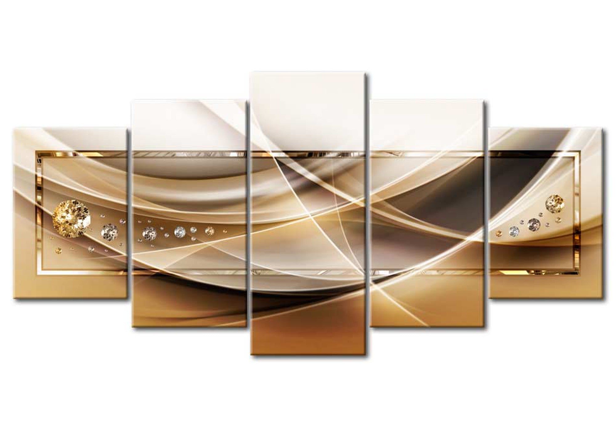 Glam Canvas Wall Art - Golden Frame - 5 Pieces