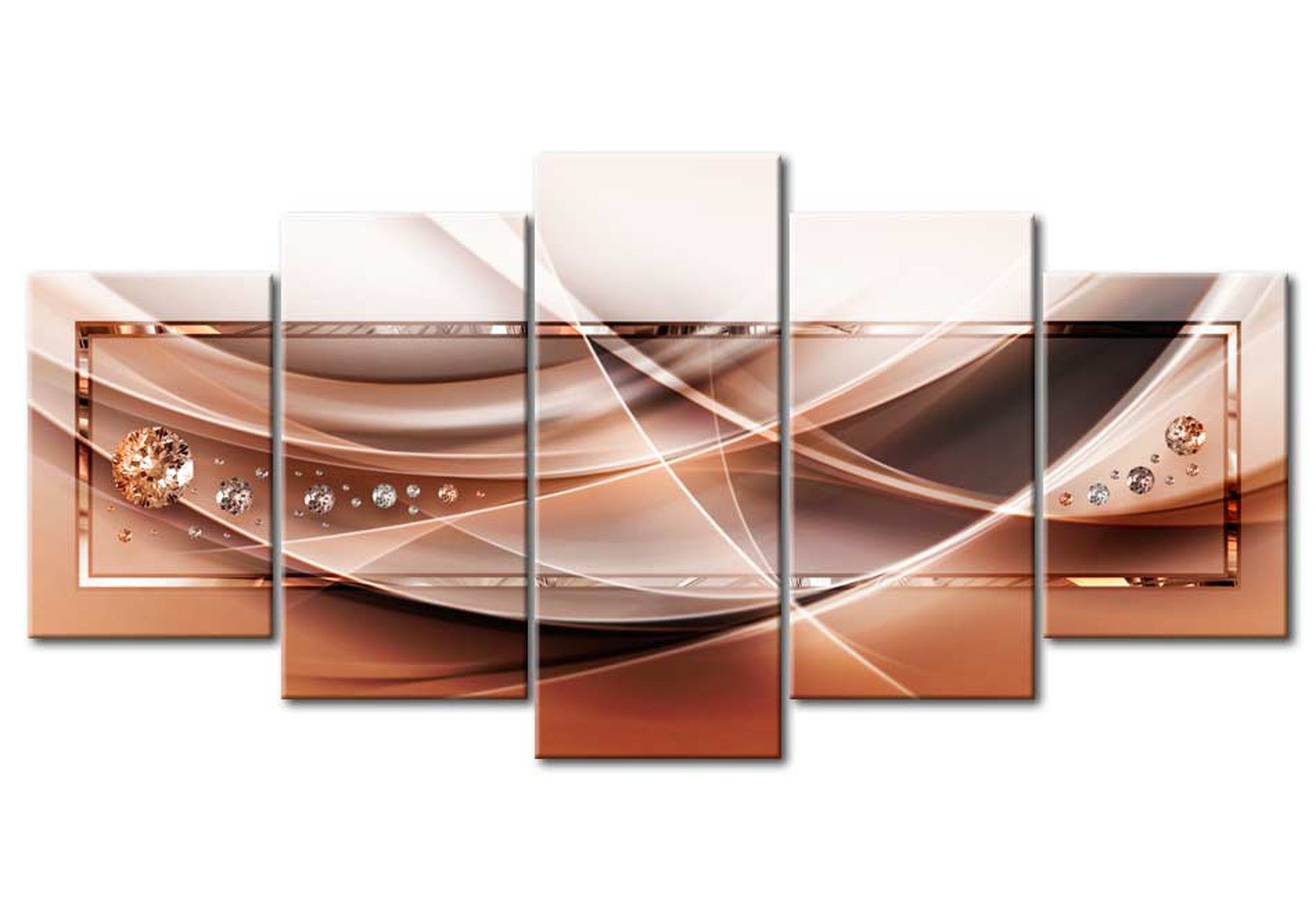 Glam Canvas Wall Art - Stream Of Blaze - 5 Pieces