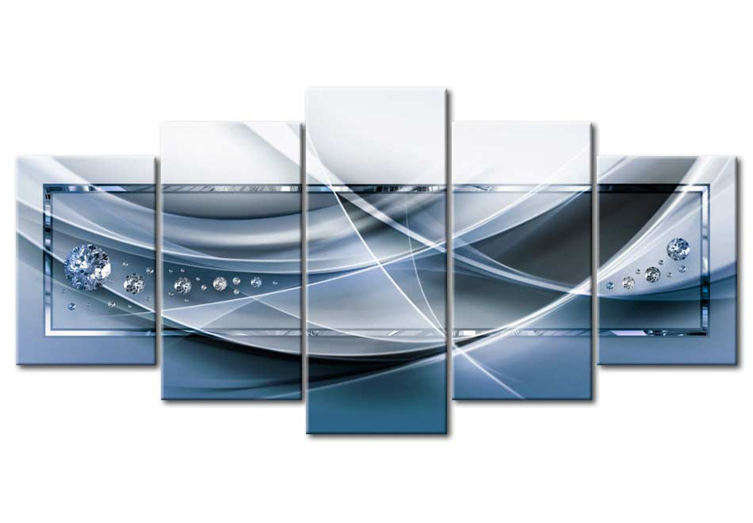 Glam Canvas Wall Art - Blue Rays - 5 Pieces