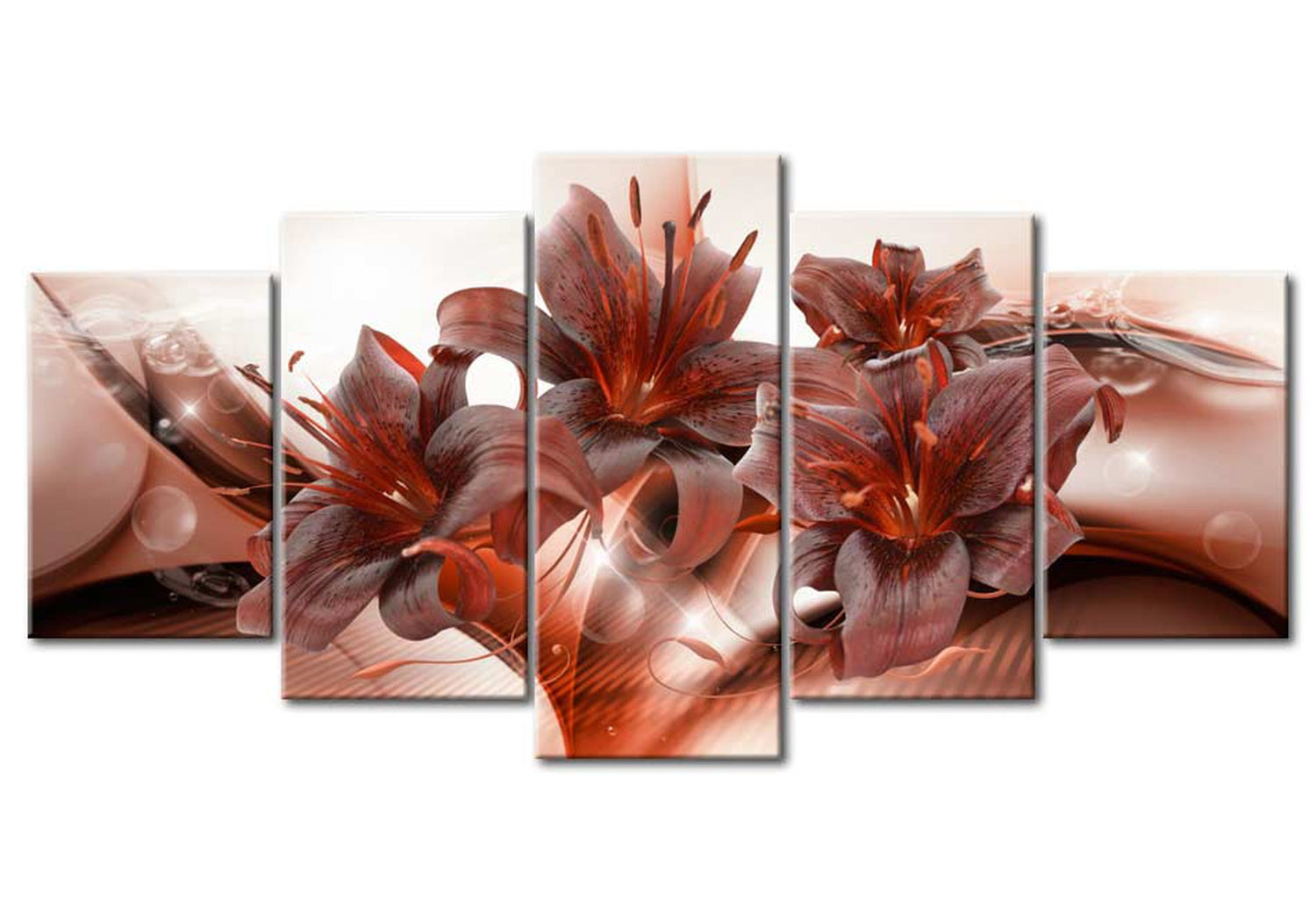 Glam Canvas Wall Art - Heat Of Passion - 5 Pieces