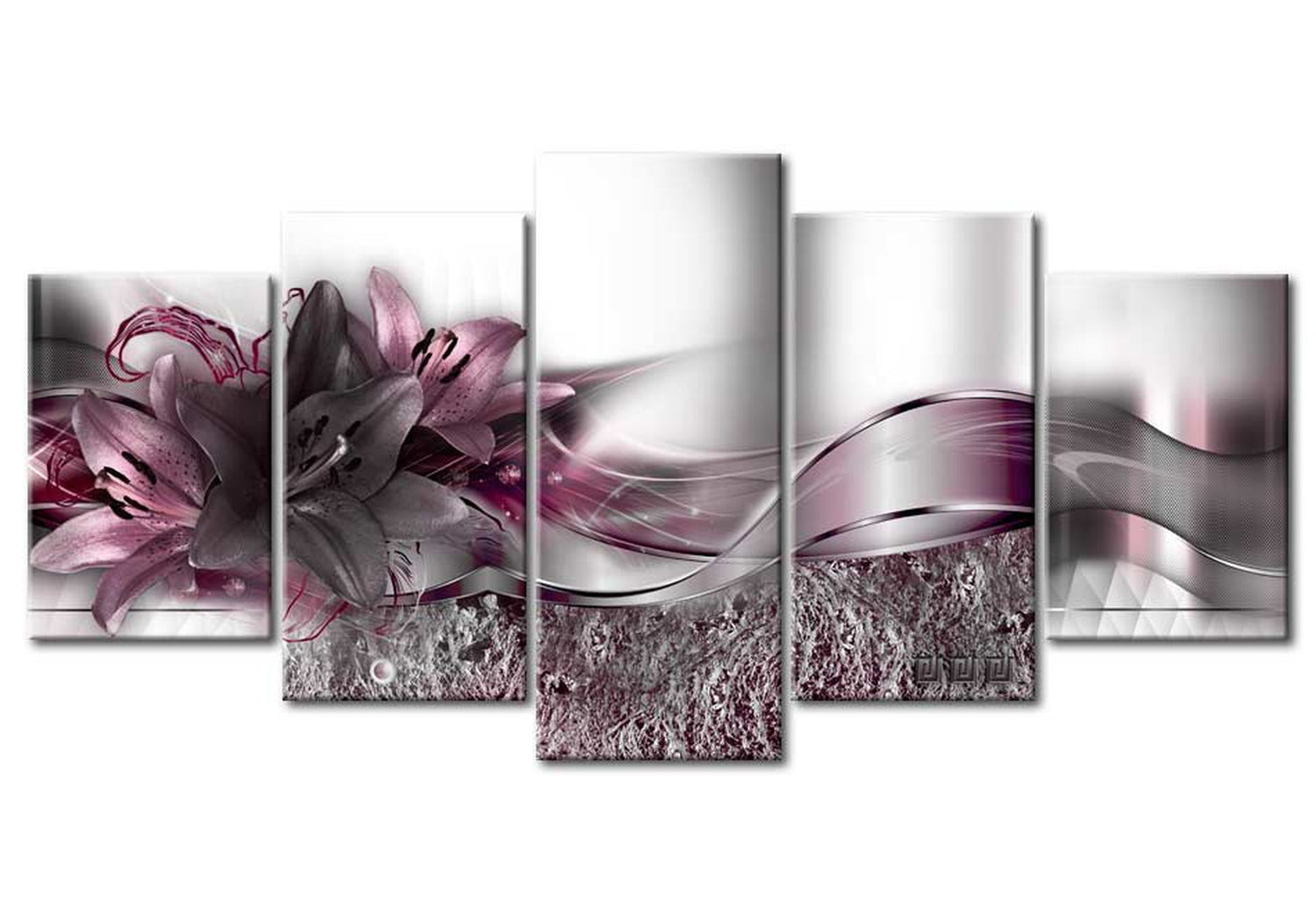 Glam Canvas Wall Art - Enchanted Blooms - 5 Pieces