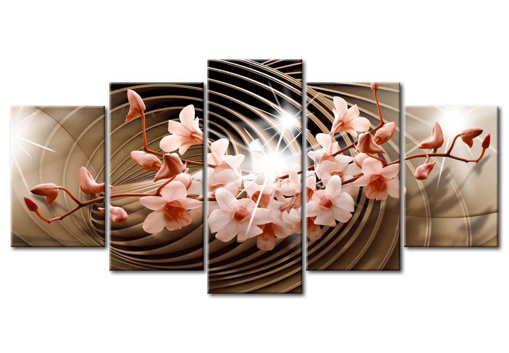 Glam Canvas Wall Art - Dazzling Spiral - 5 Pieces