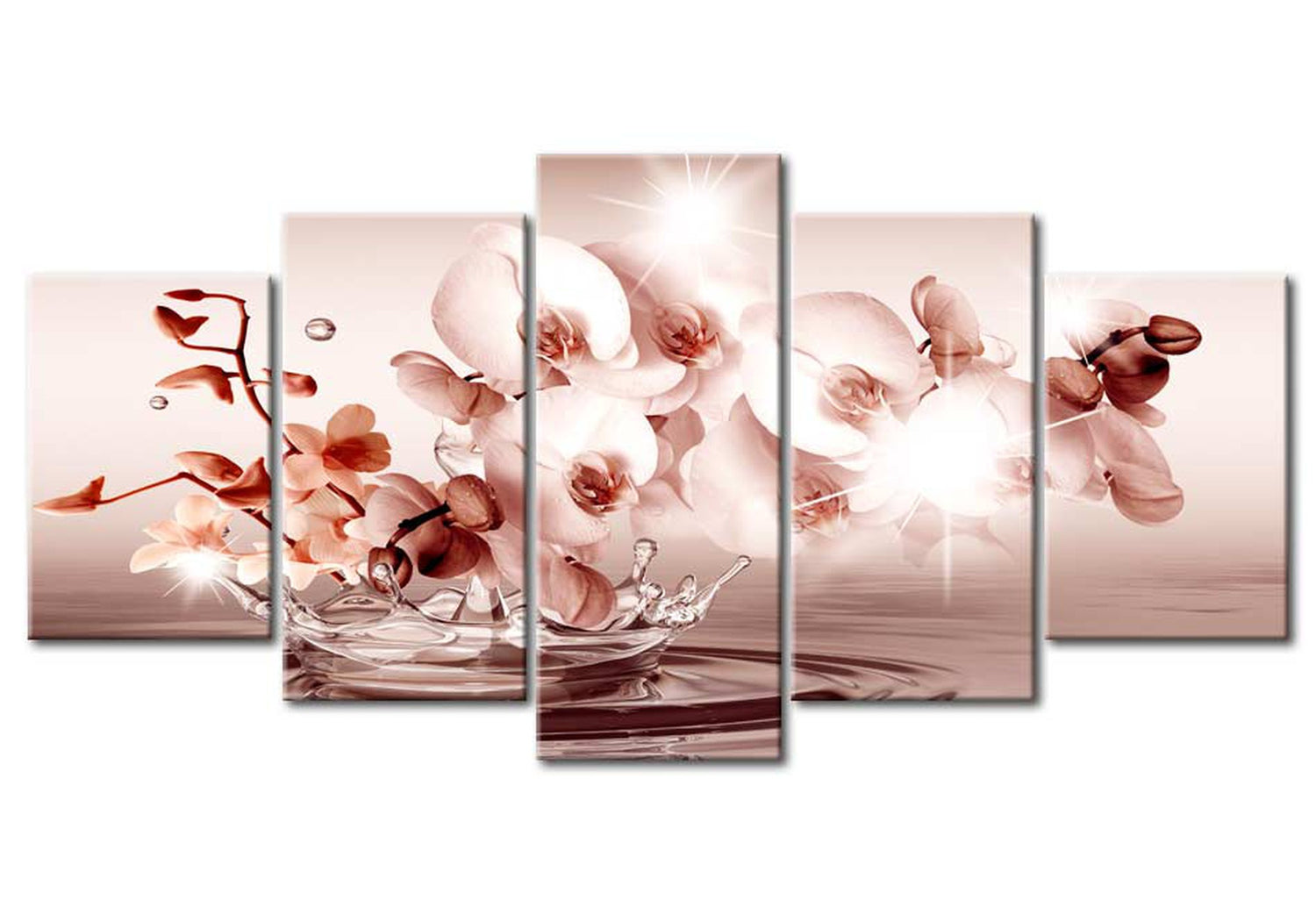 Glam Canvas Wall Art - Orchid Splash - 5 Pieces