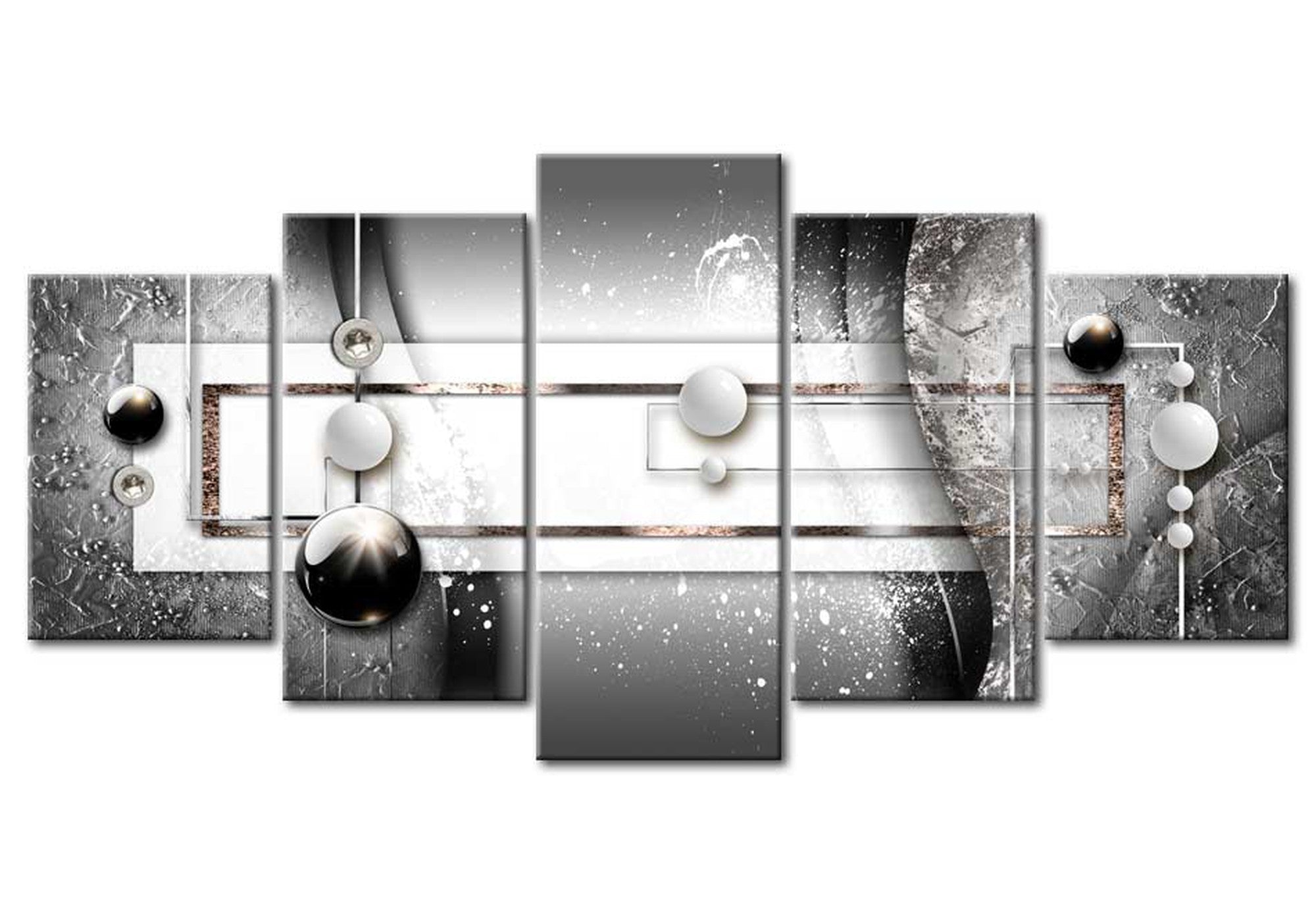 Glam Canvas Wall Art - Grey Symmetry - 5 Pieces