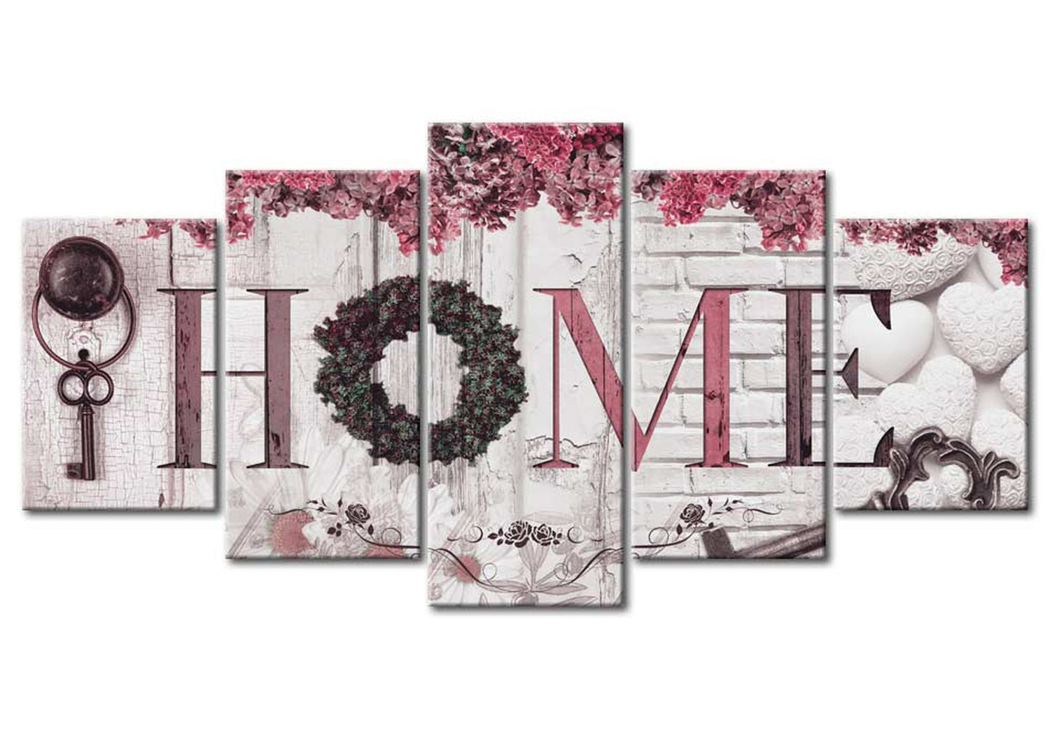 Vintage Canvas Wall Art - House Of Memories - 5 Pieces