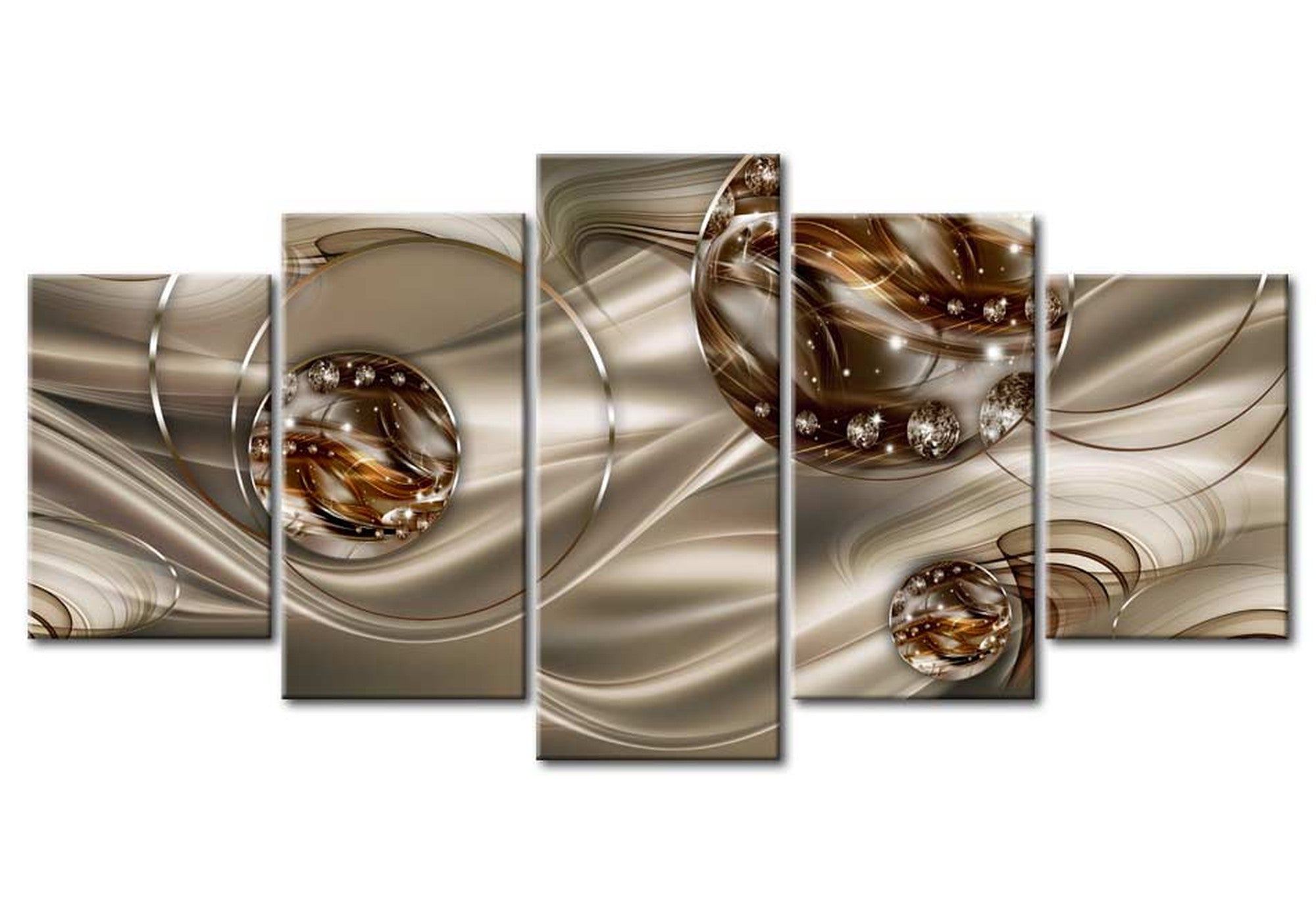 Glam Canvas Wall Art - Enchanted Bronze - 5 Pieces