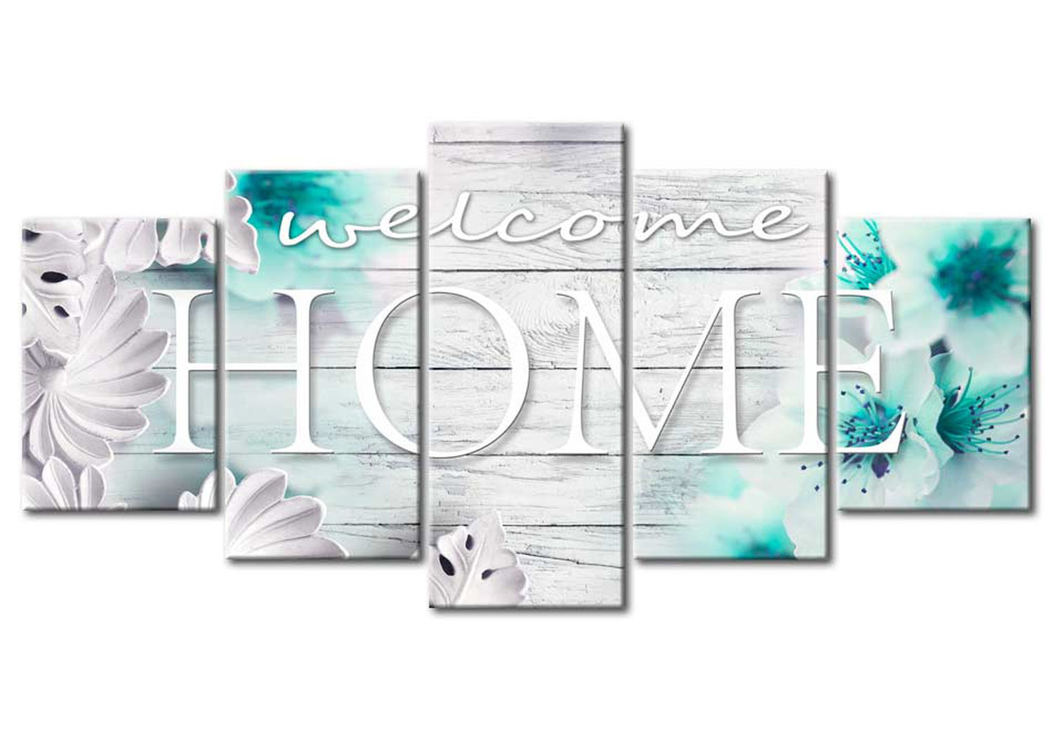 Vintage Canvas Wall Art - Welcome Home - 5 Pieces