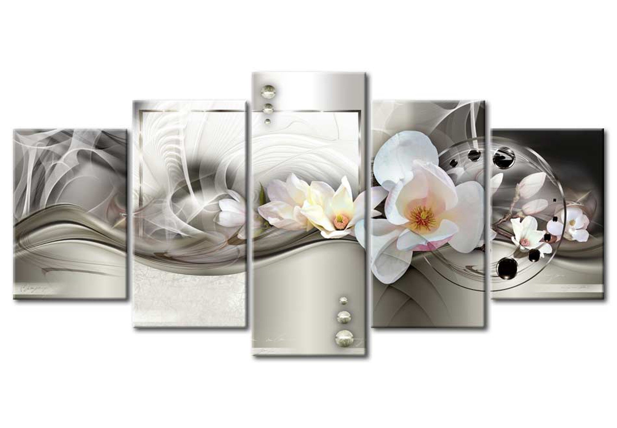 Glam Canvas Wall Art - Cosmic Flowers - 5 Pieces