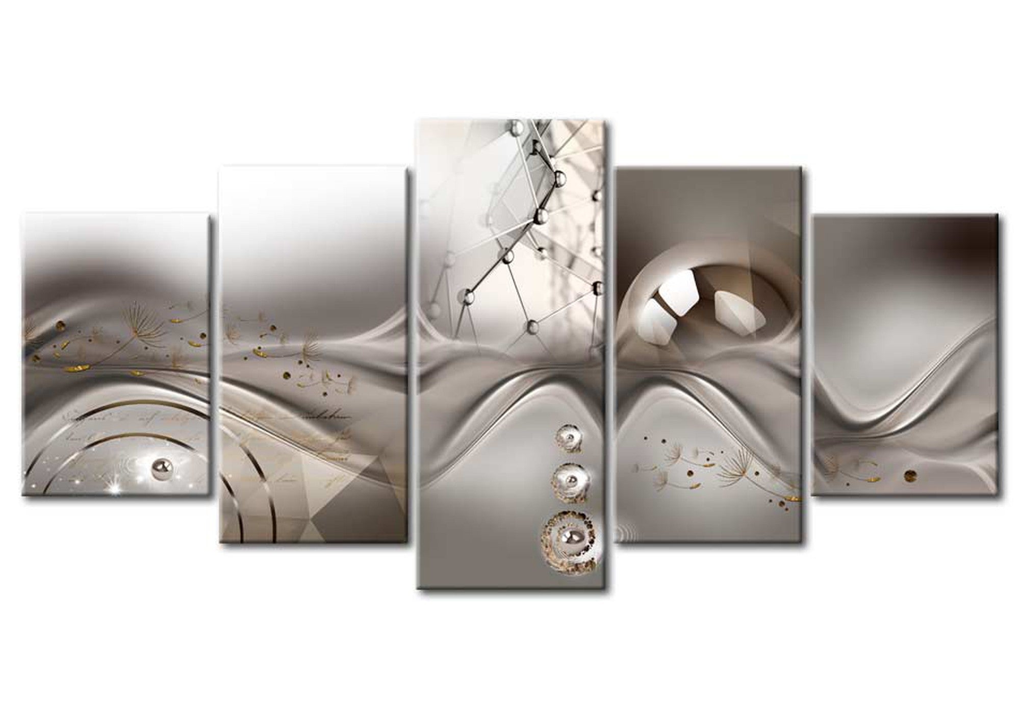 Glam Canvas Wall Art - Sleek Symmetry - 5 Pieces