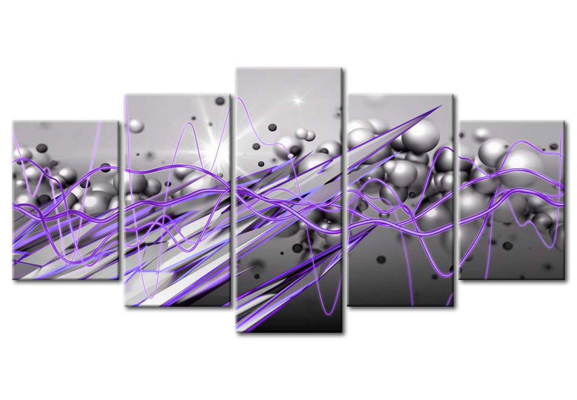 Glam Canvas Wall Art - Purple Strike - 5 Pieces