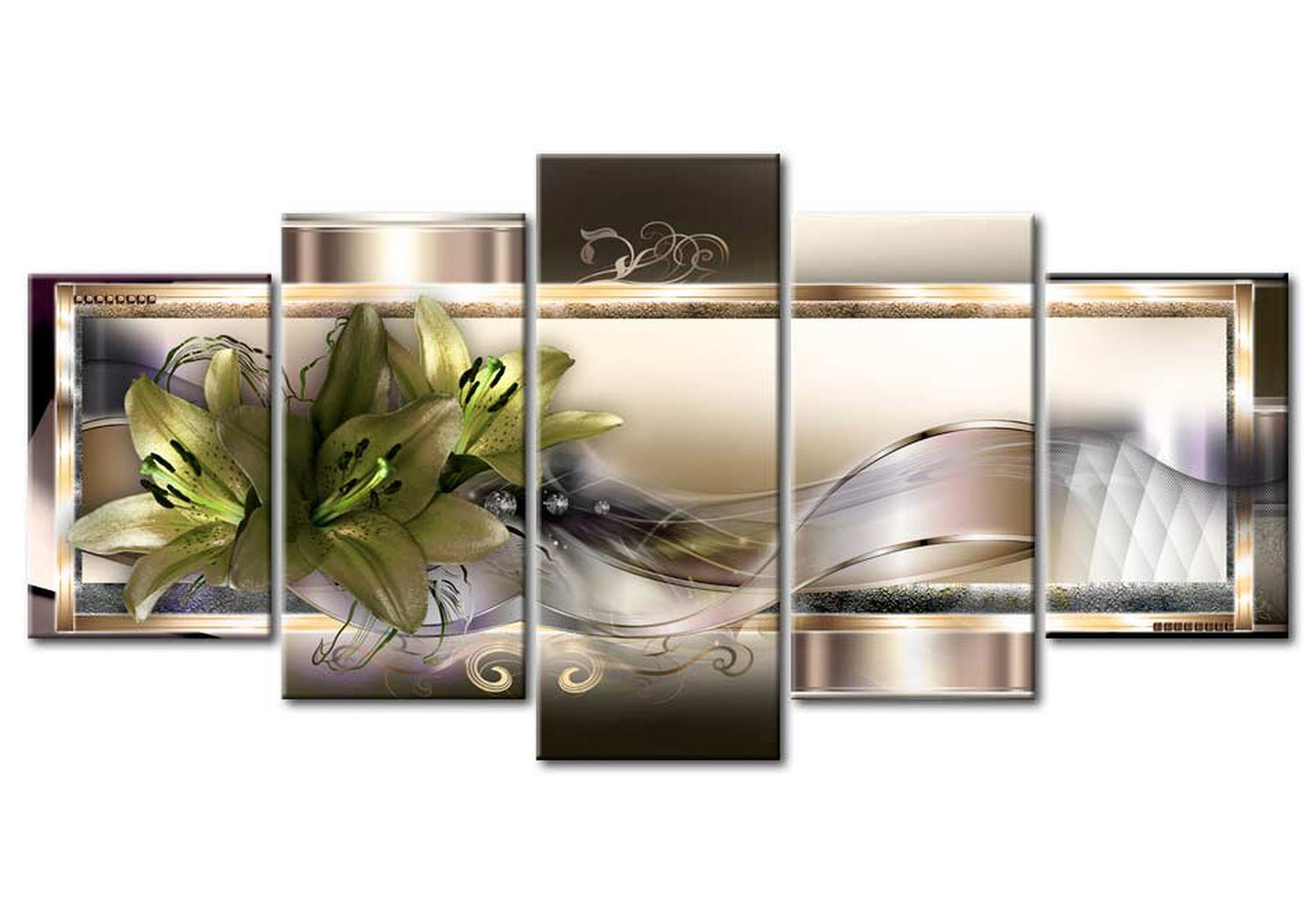 Glam Canvas Wall Art - Frame Of Beauty - 5 Pieces