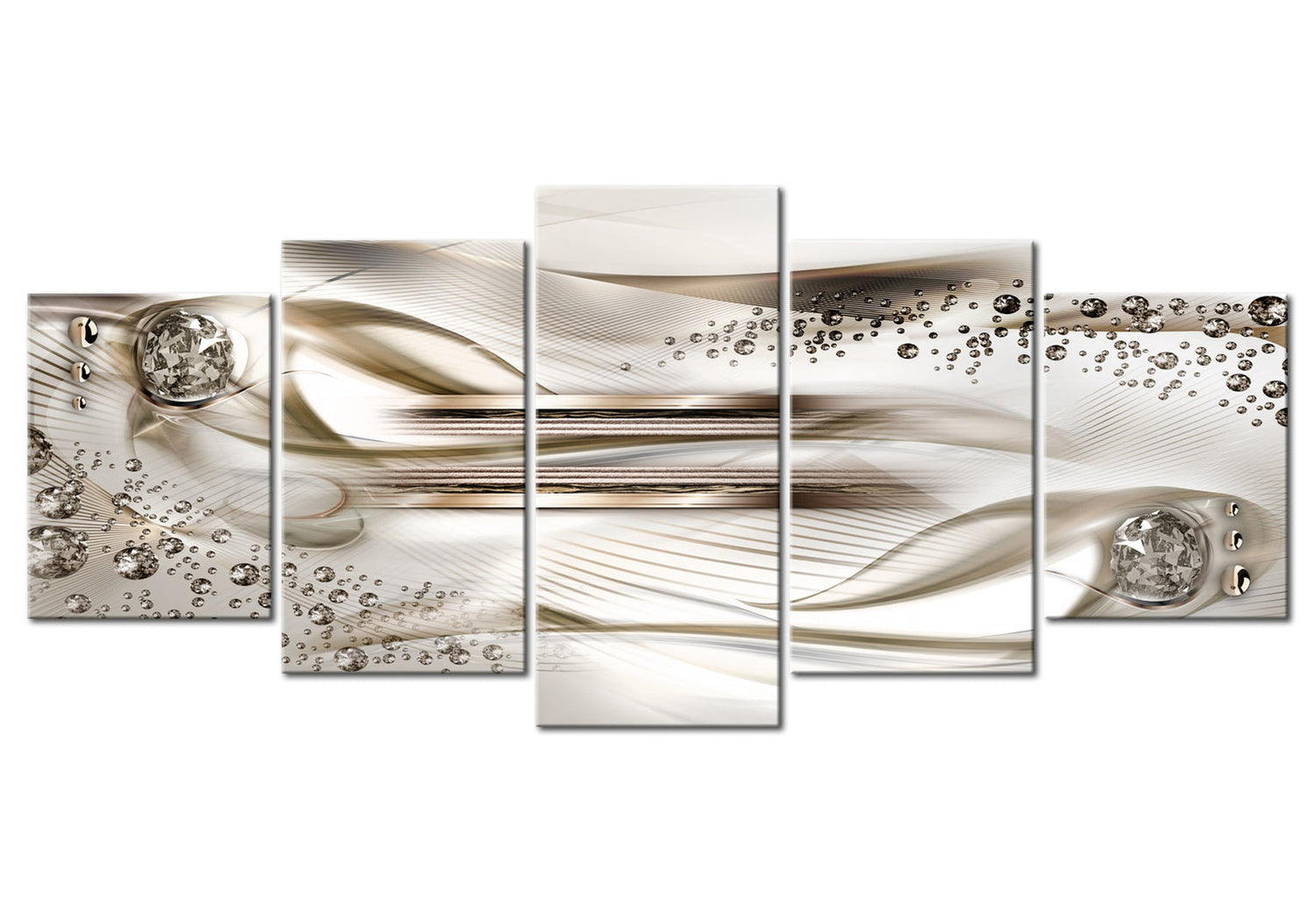 Glam Canvas Wall Art - Champagne Bubbles - 5 Pieces