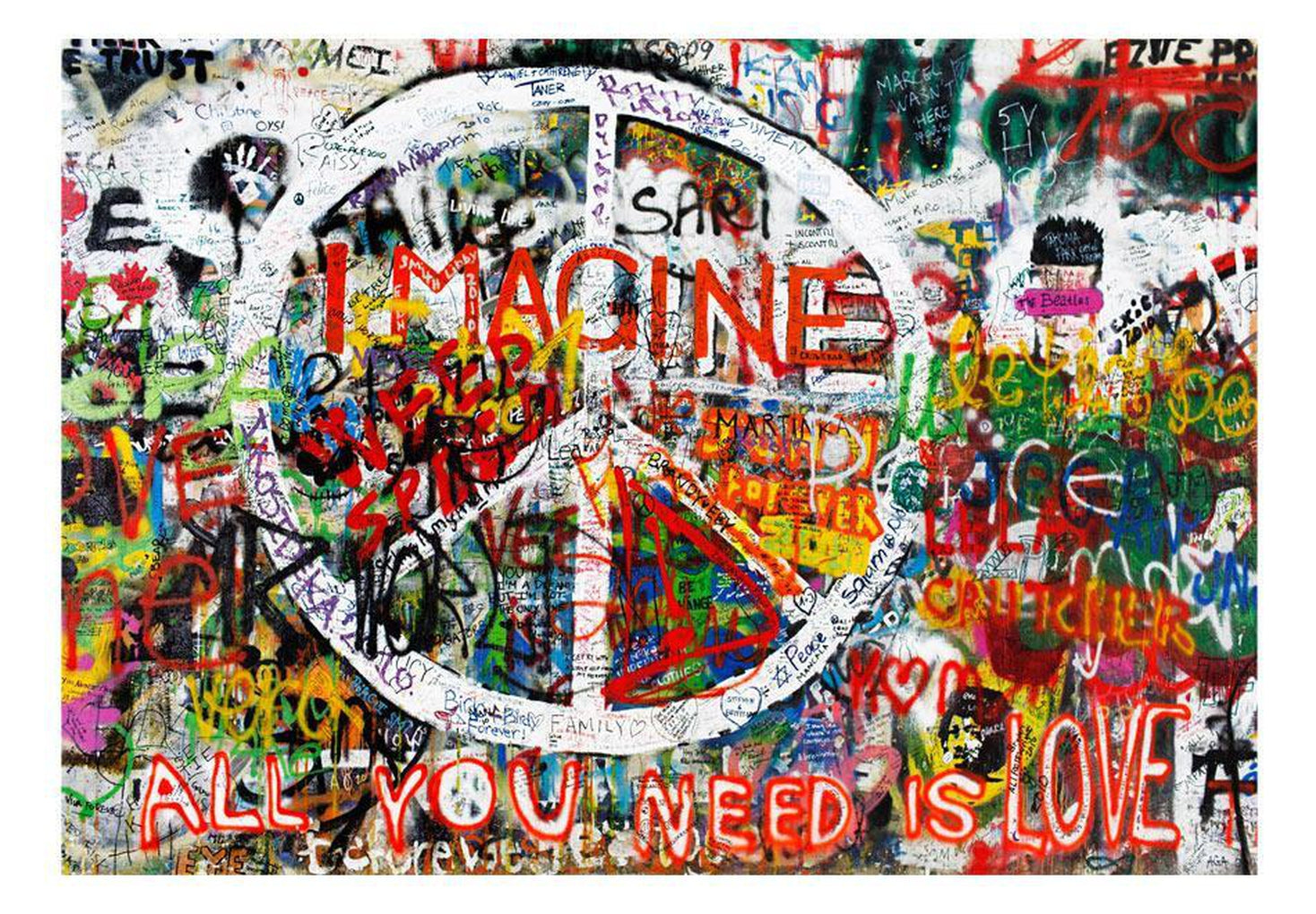 Wall mural - Hippie Graffiti-TipTopHomeDecor