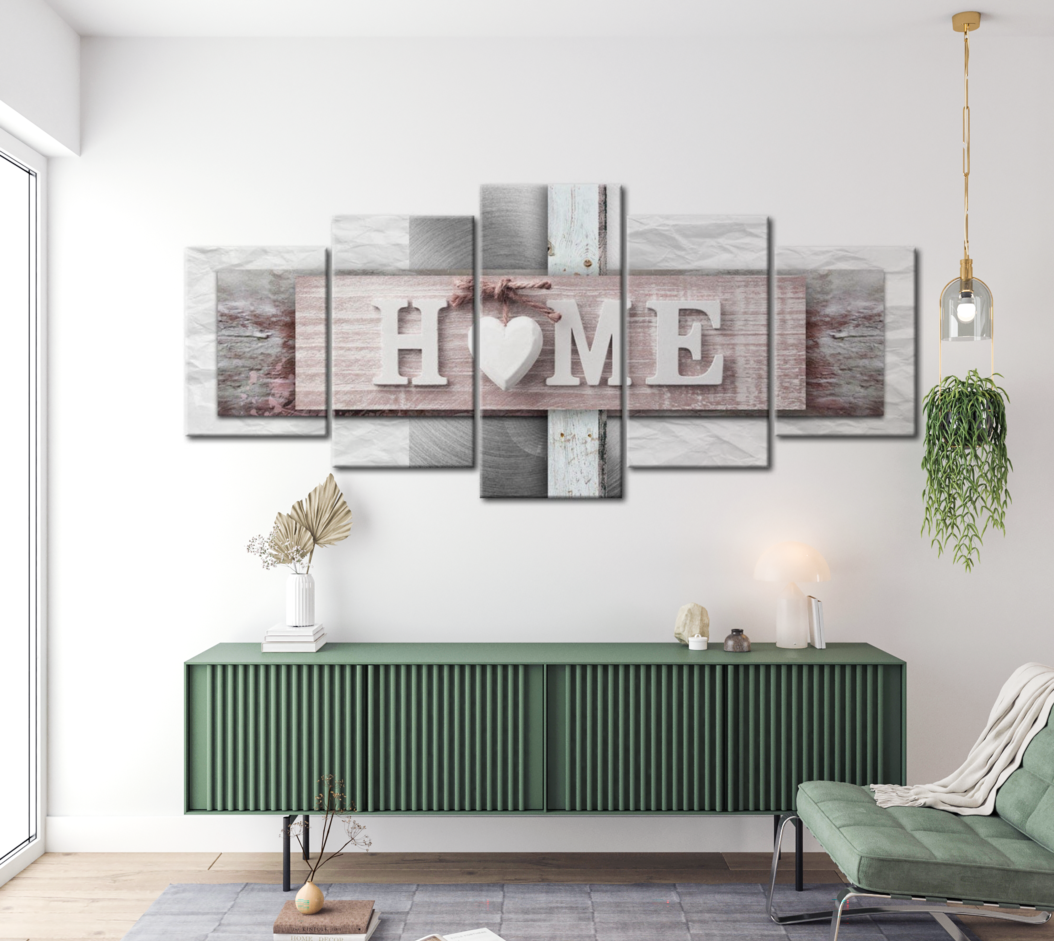 Vintage Canvas Wall Art - Abstract Home - 5 Pieces