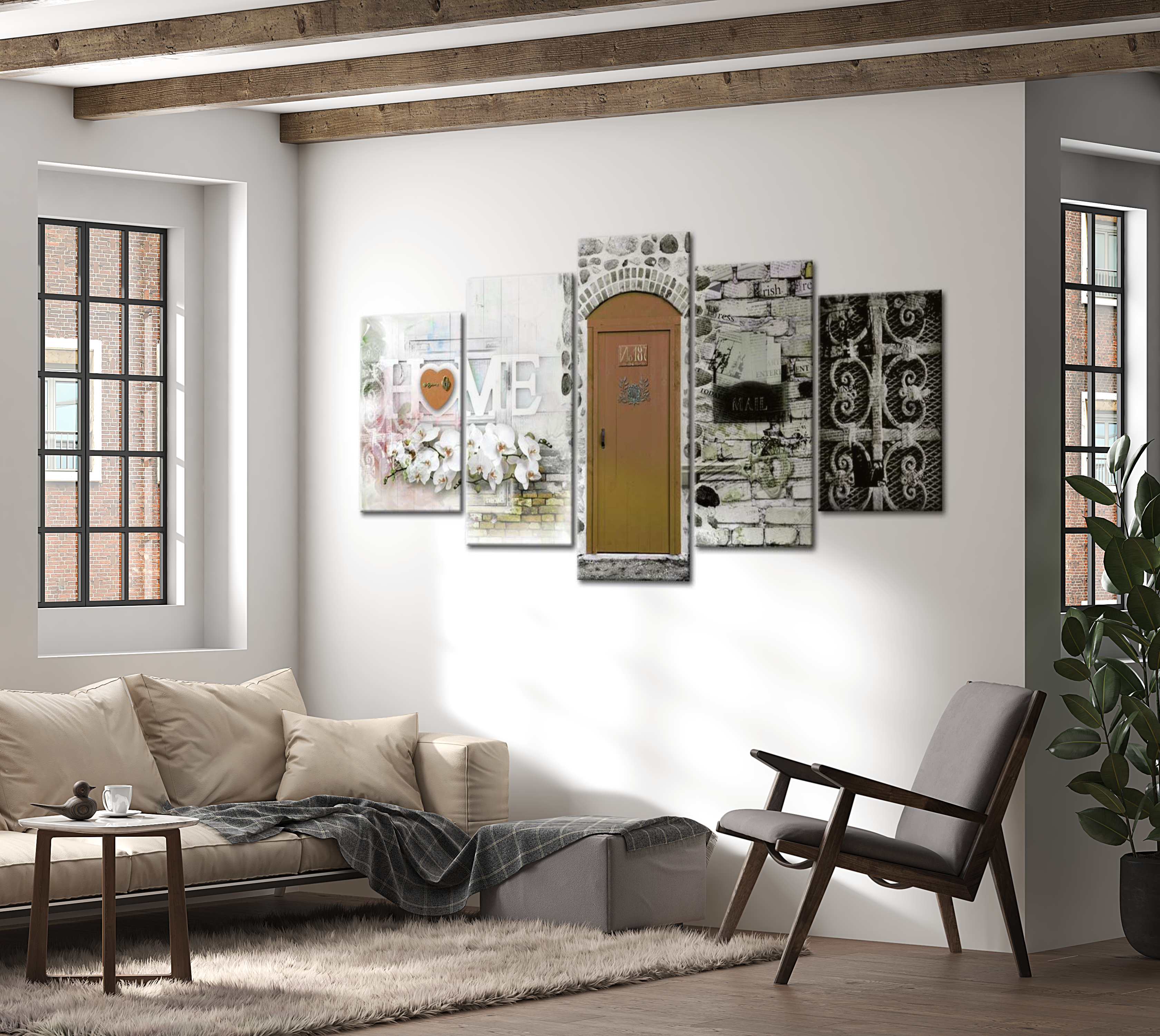 Stretched Canvas Vintage Art - Home Of Love 40"Wx20"H