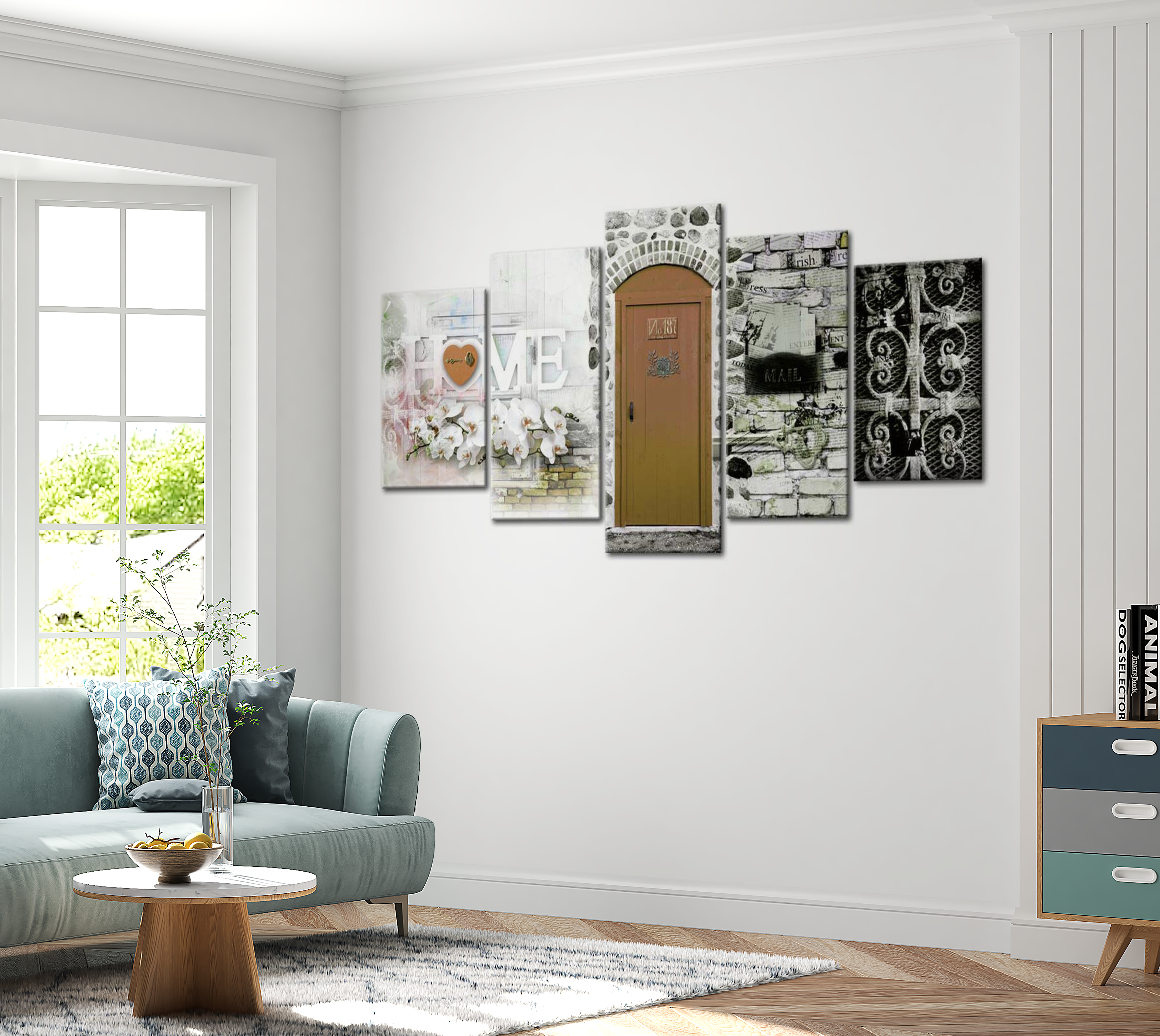 Stretched Canvas Vintage Art - Home Of Love 40"Wx20"H