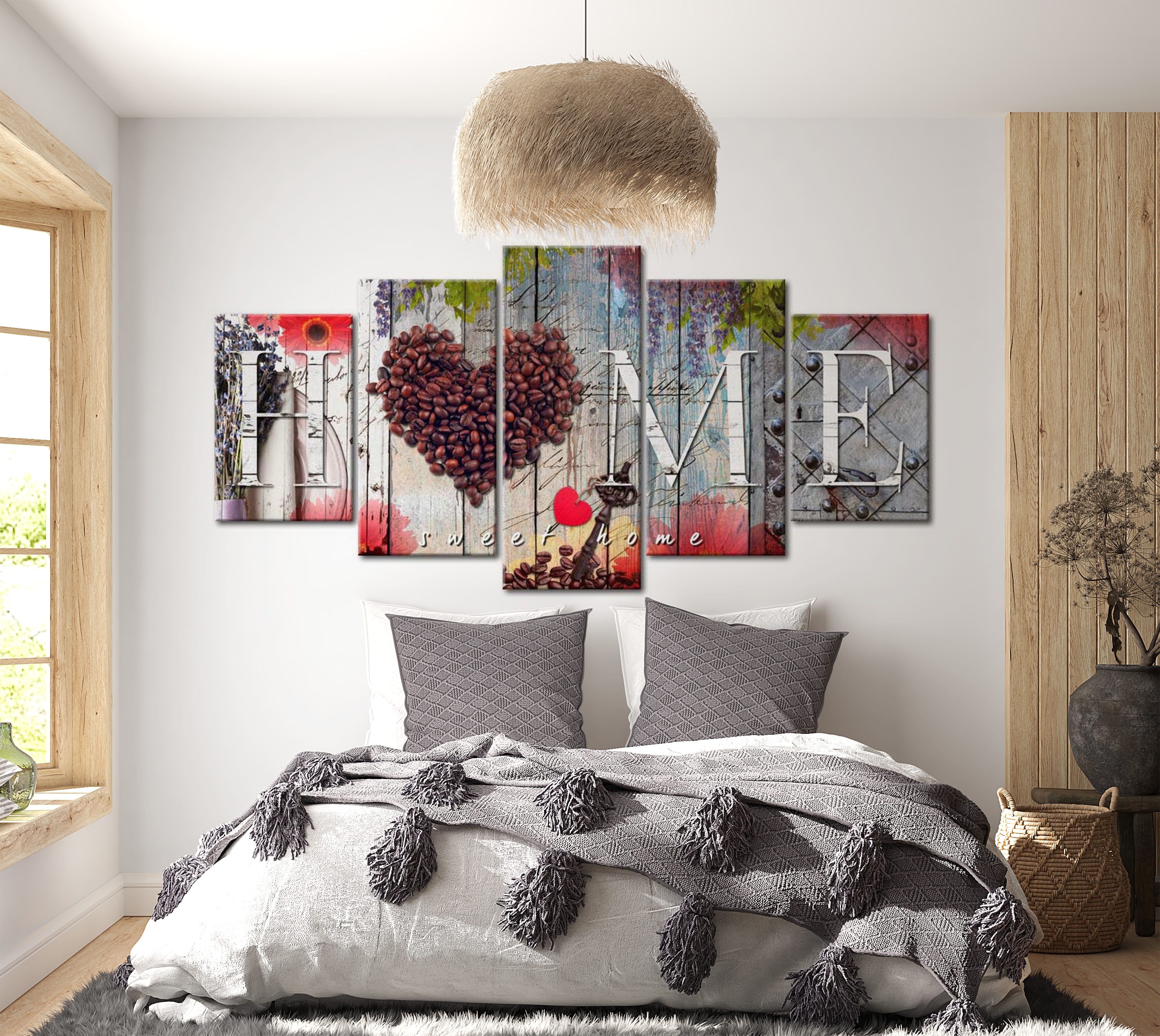 Stretched Canvas Vintage Art - Coffee Heart 40"Wx20"H