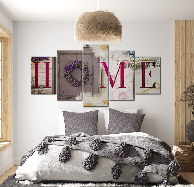 Vintage Canvas Wall Art - Home Door - 5 Pieces